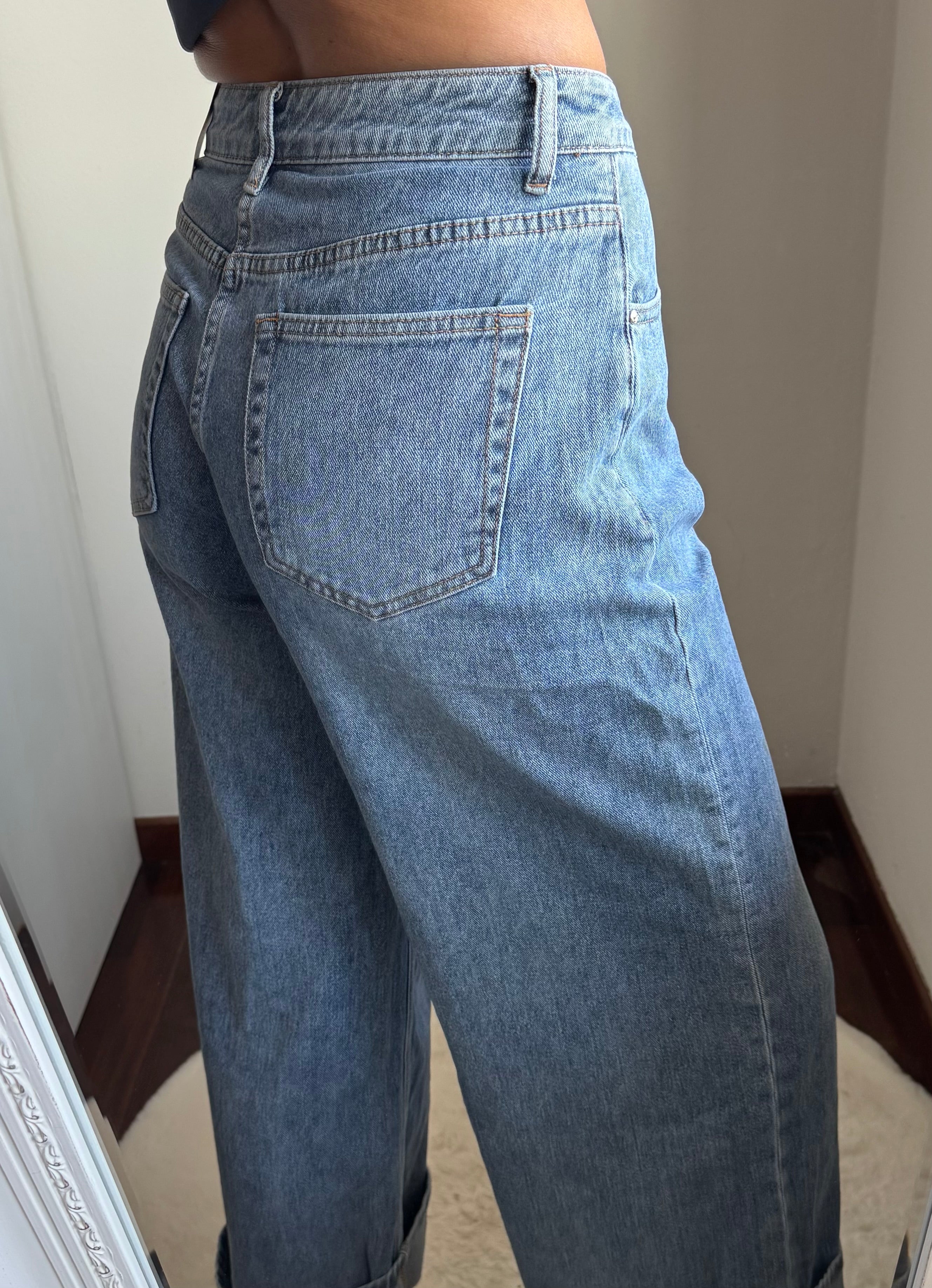 Jeans WIDE LEG con risvolto