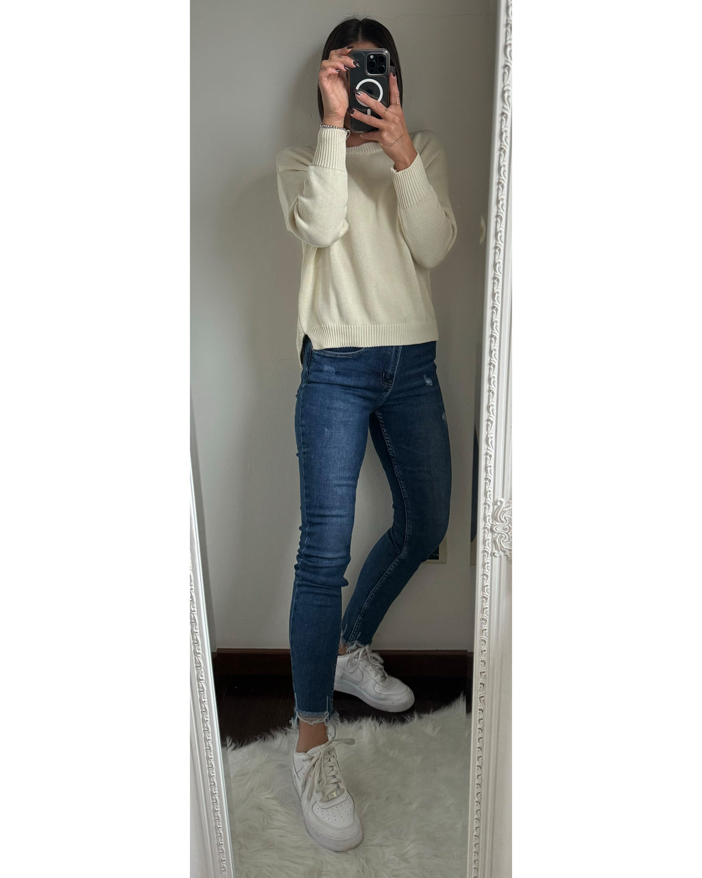 Jeans skinny sfrangiato