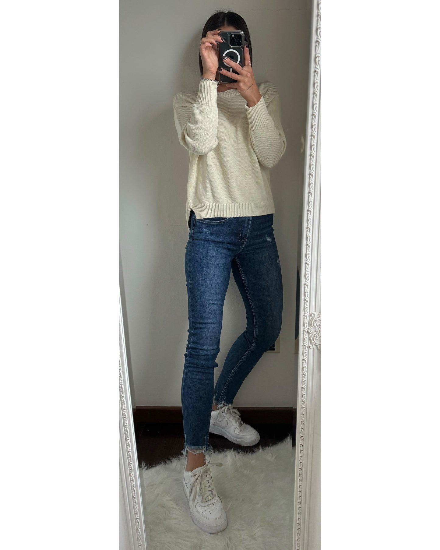 Jeans skinny sfrangiato