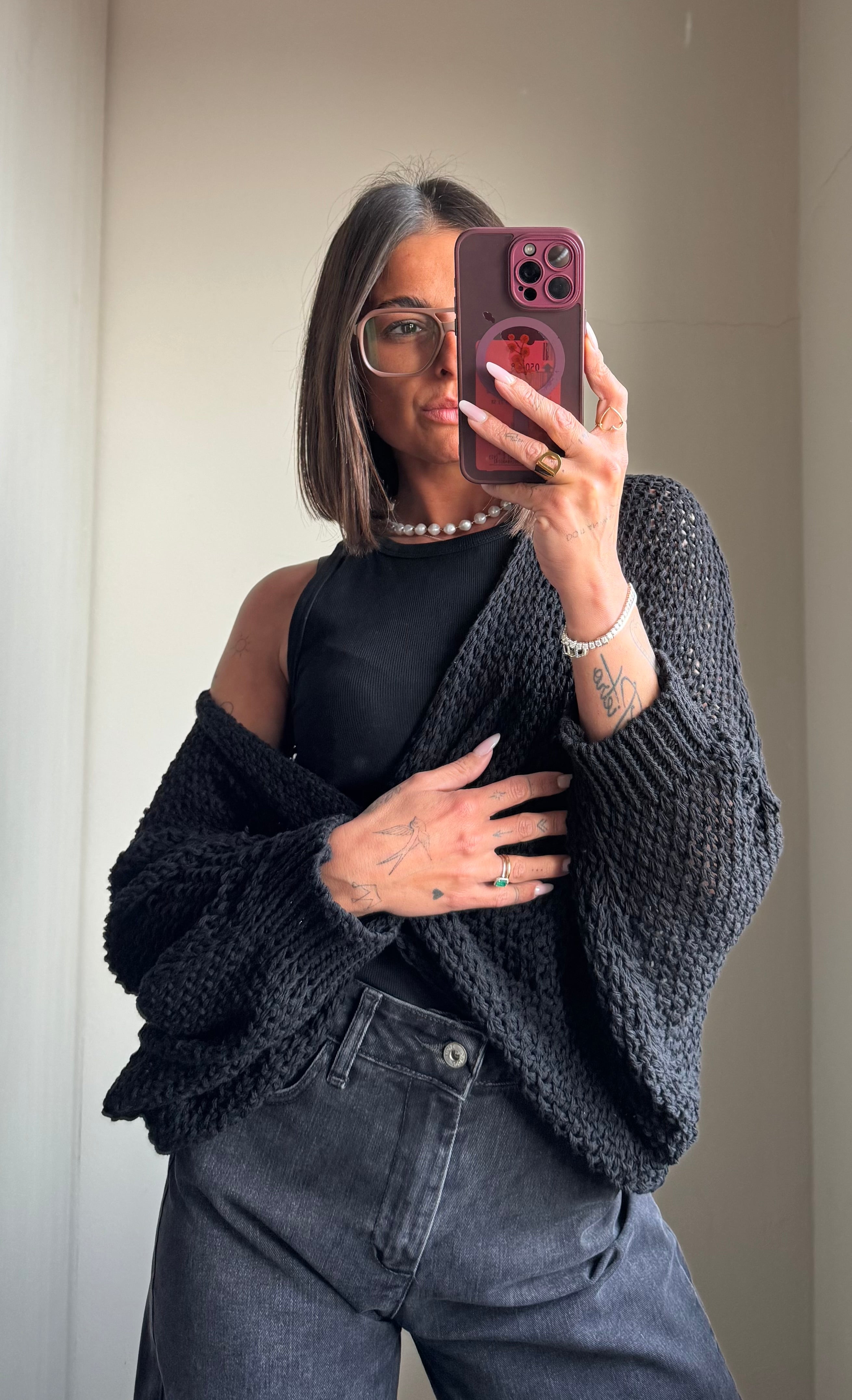 Maglia traforata incrocio