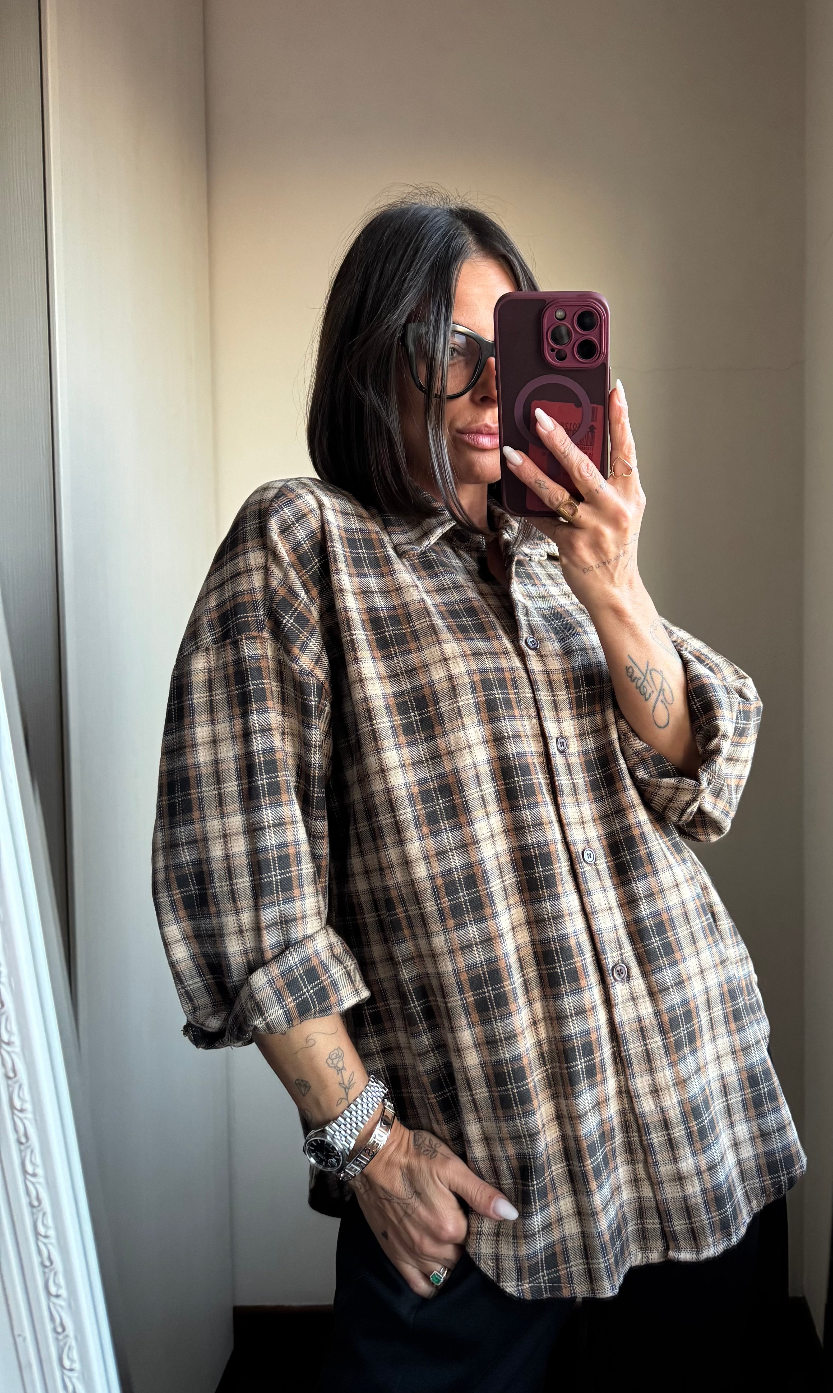 Camicia check cotone