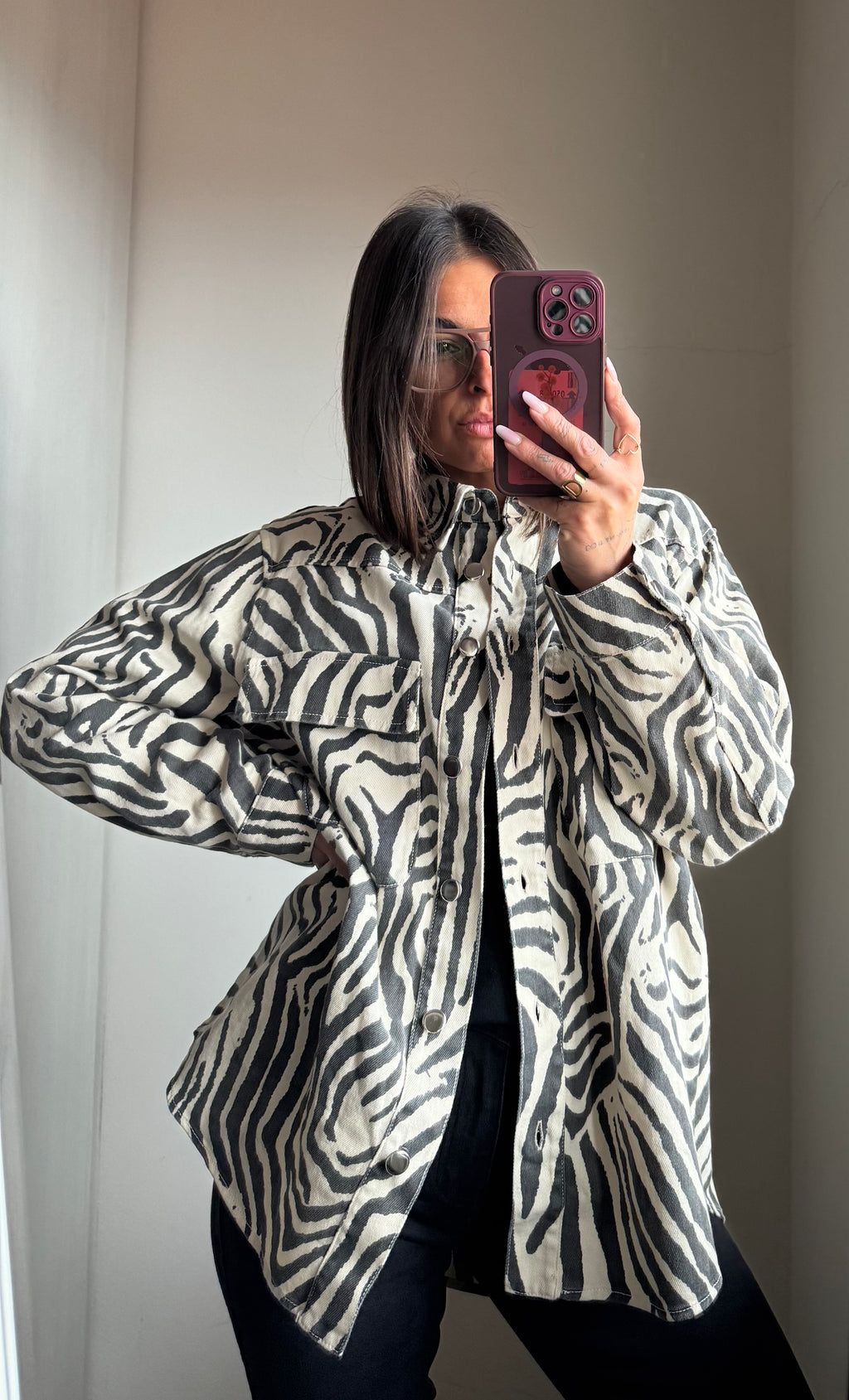 Giacca a camicia zebra LUMINA