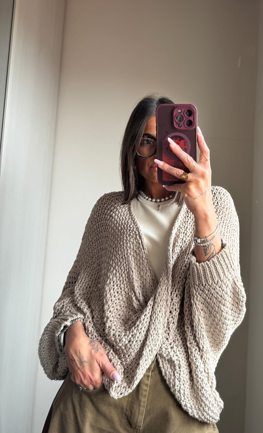 Maglia traforata incrocio