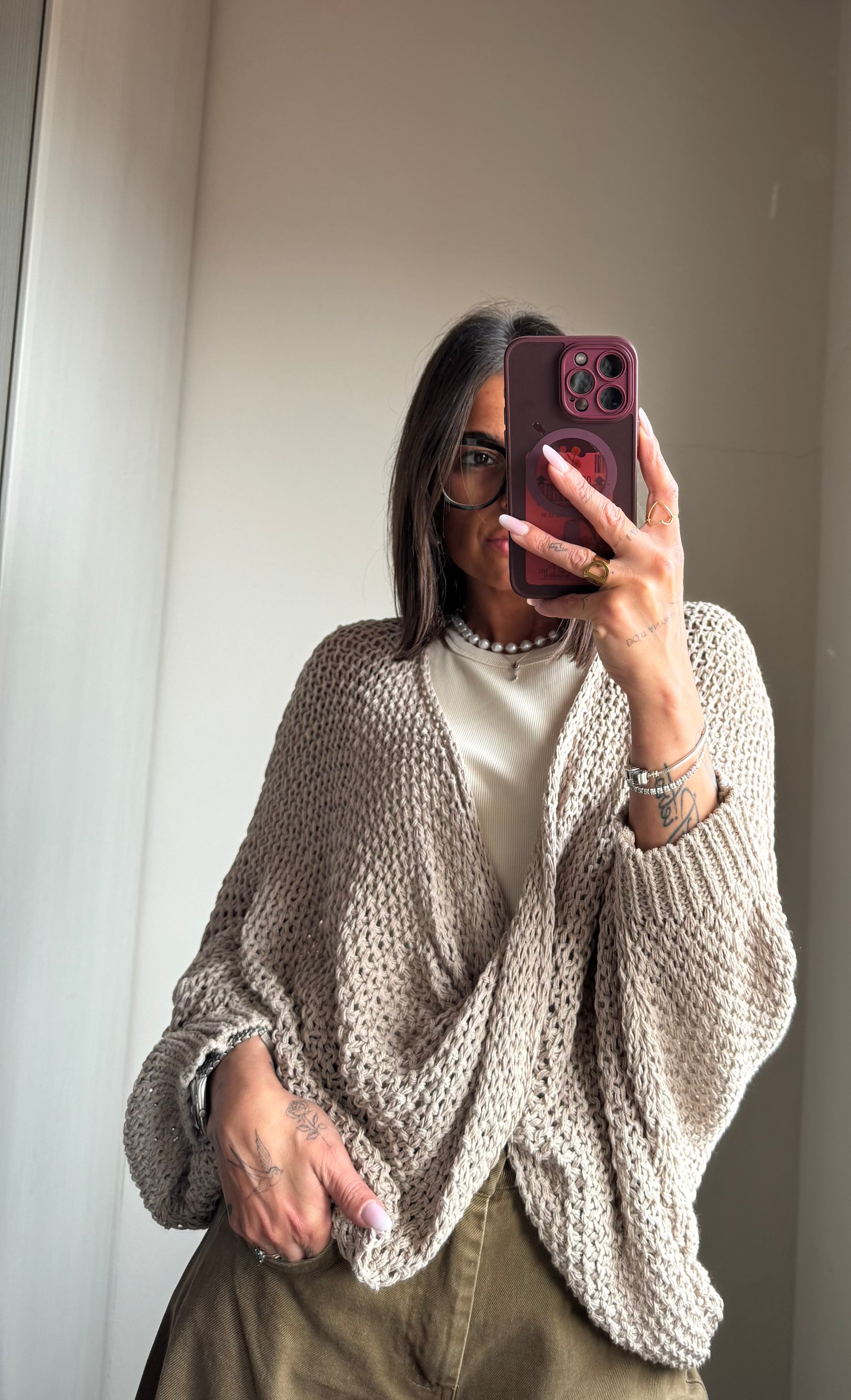 Maglia traforata incrocio