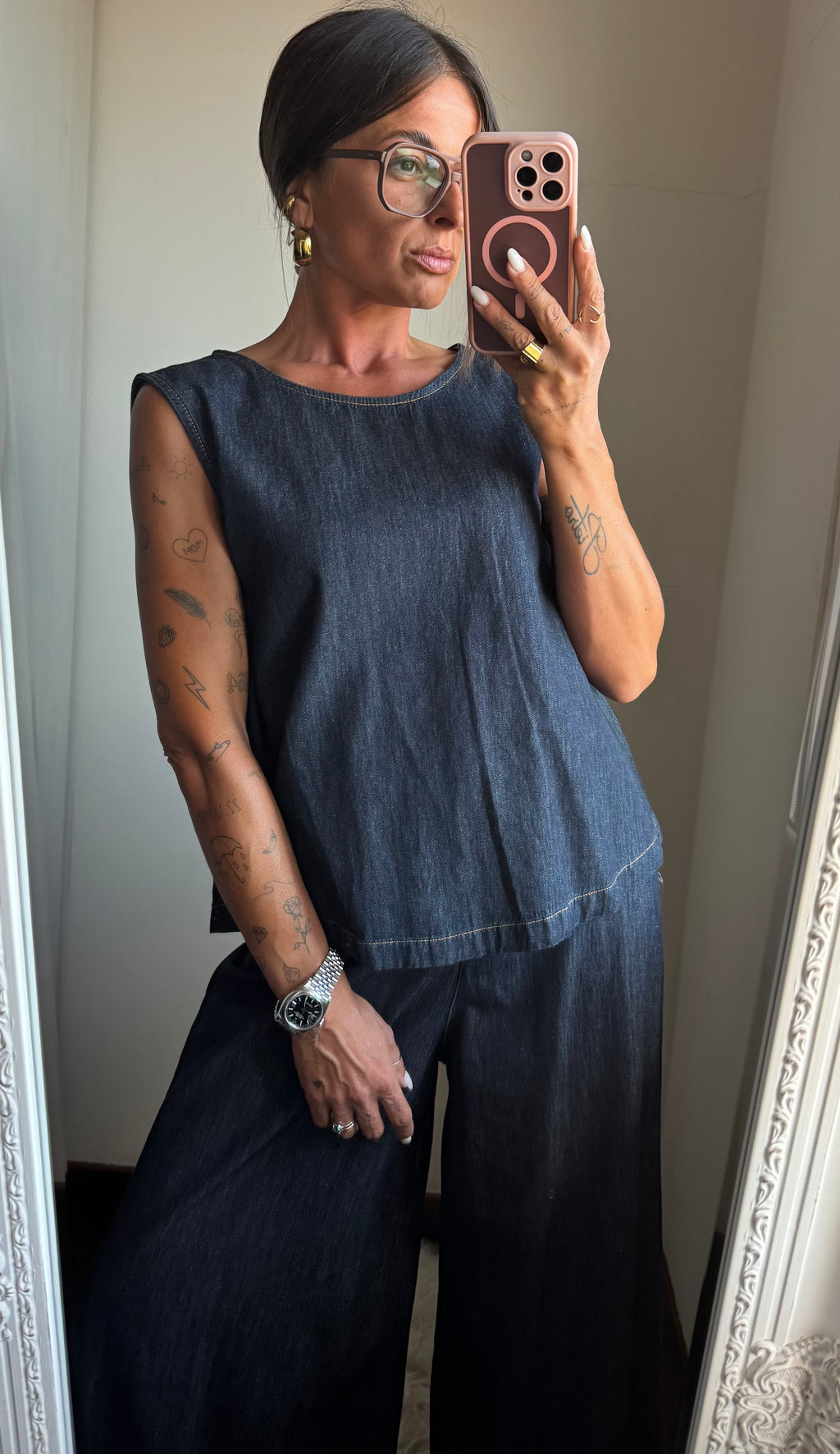 Blusa denim Altamira