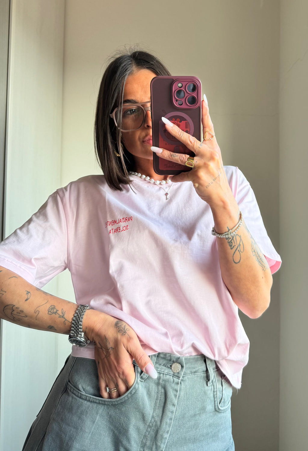 T-shirt PARZIALMENTE SCLERATA