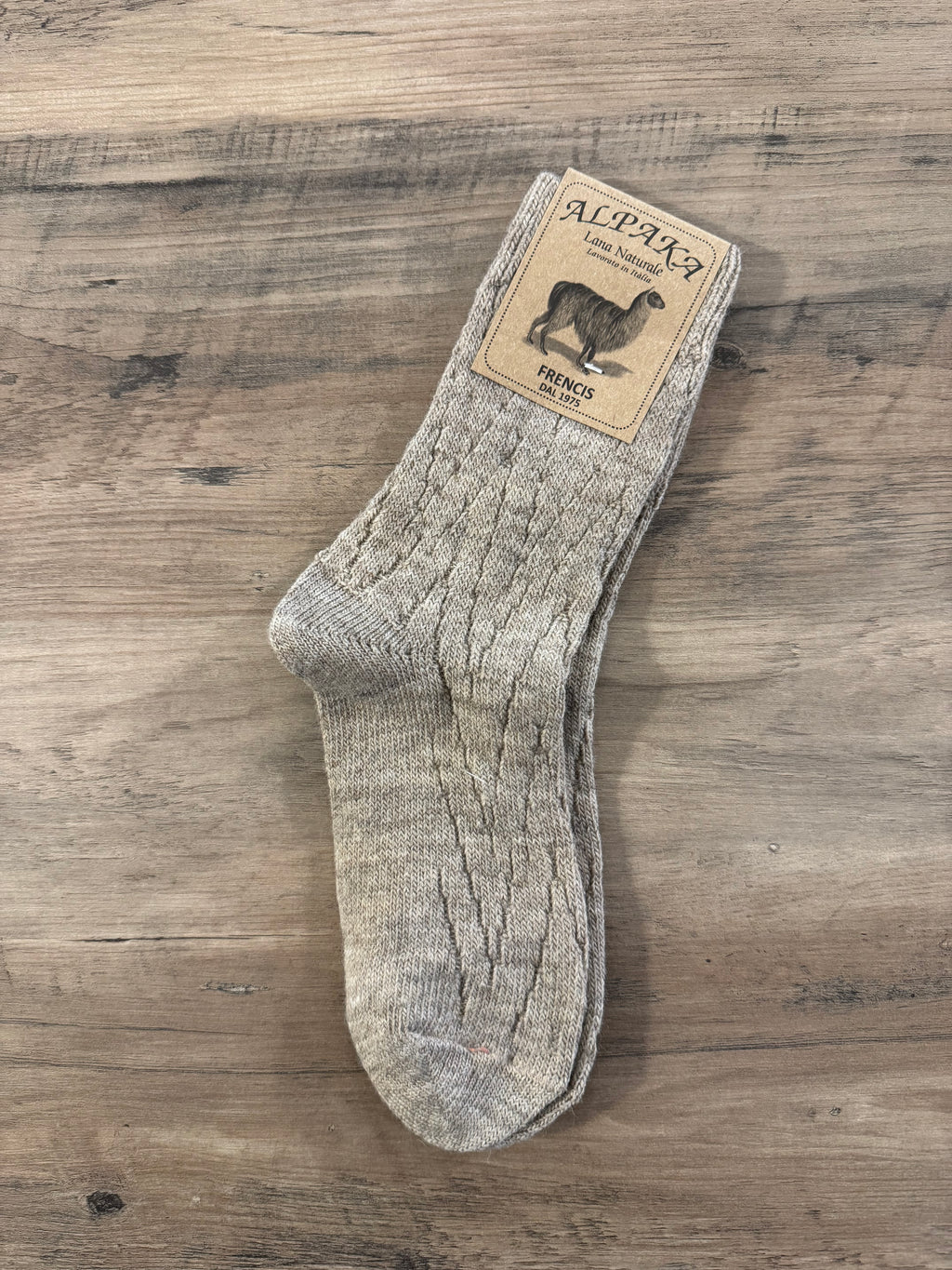Calzino alpaka intrecciato