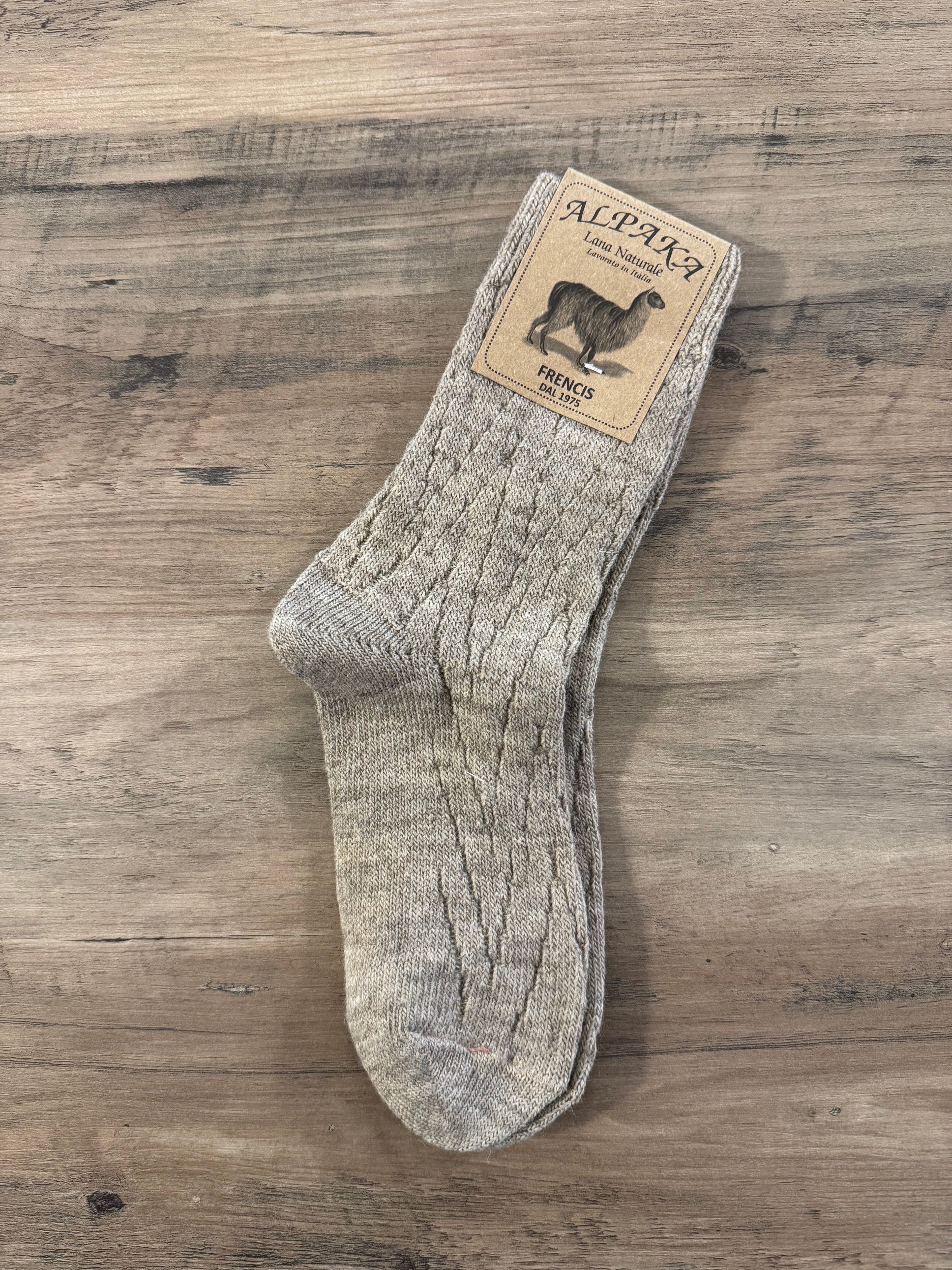 Calzino alpaka intrecciato