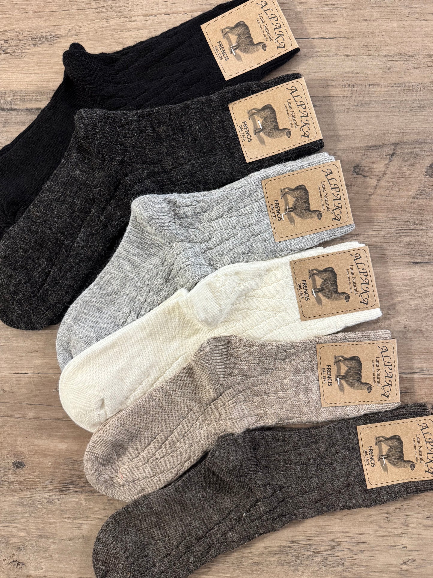 Calzino alpaka intrecciato