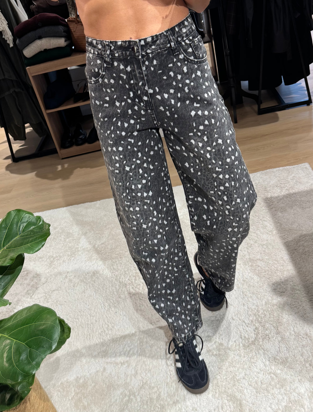 Jeans barrel macula black