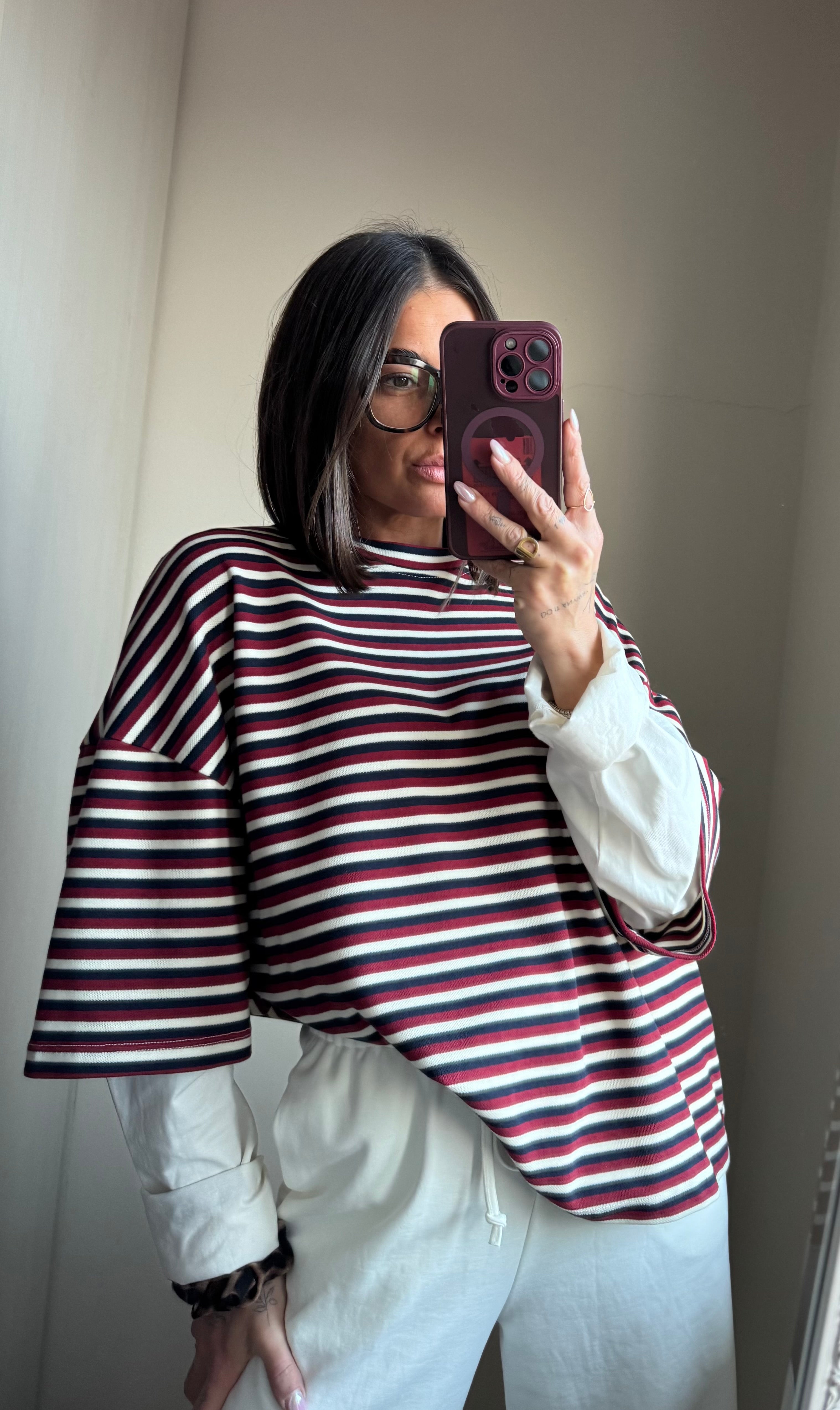 Maglia over con inserti Lumina