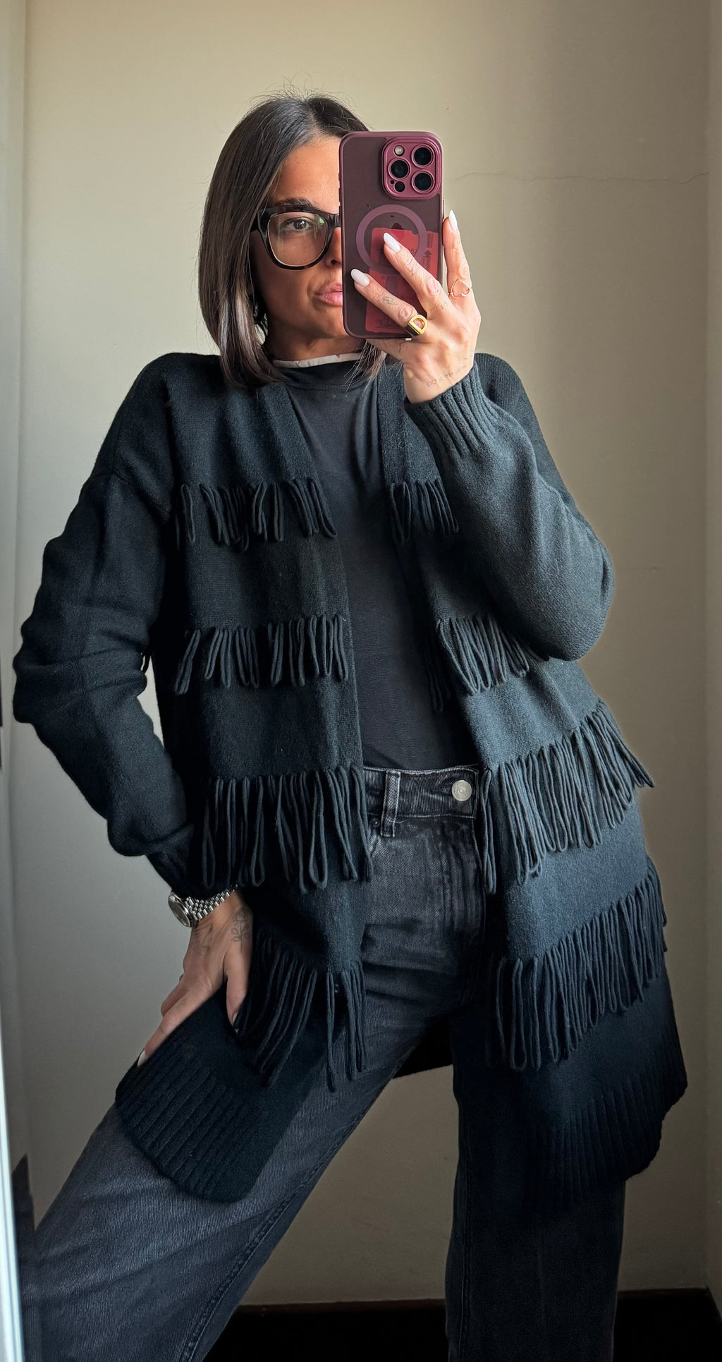 Cardigan frange