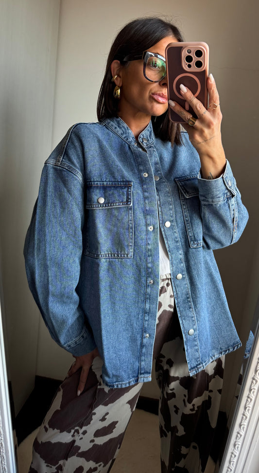 Giacca a camicia denim