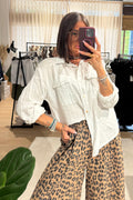 Camicia in lino con tasche