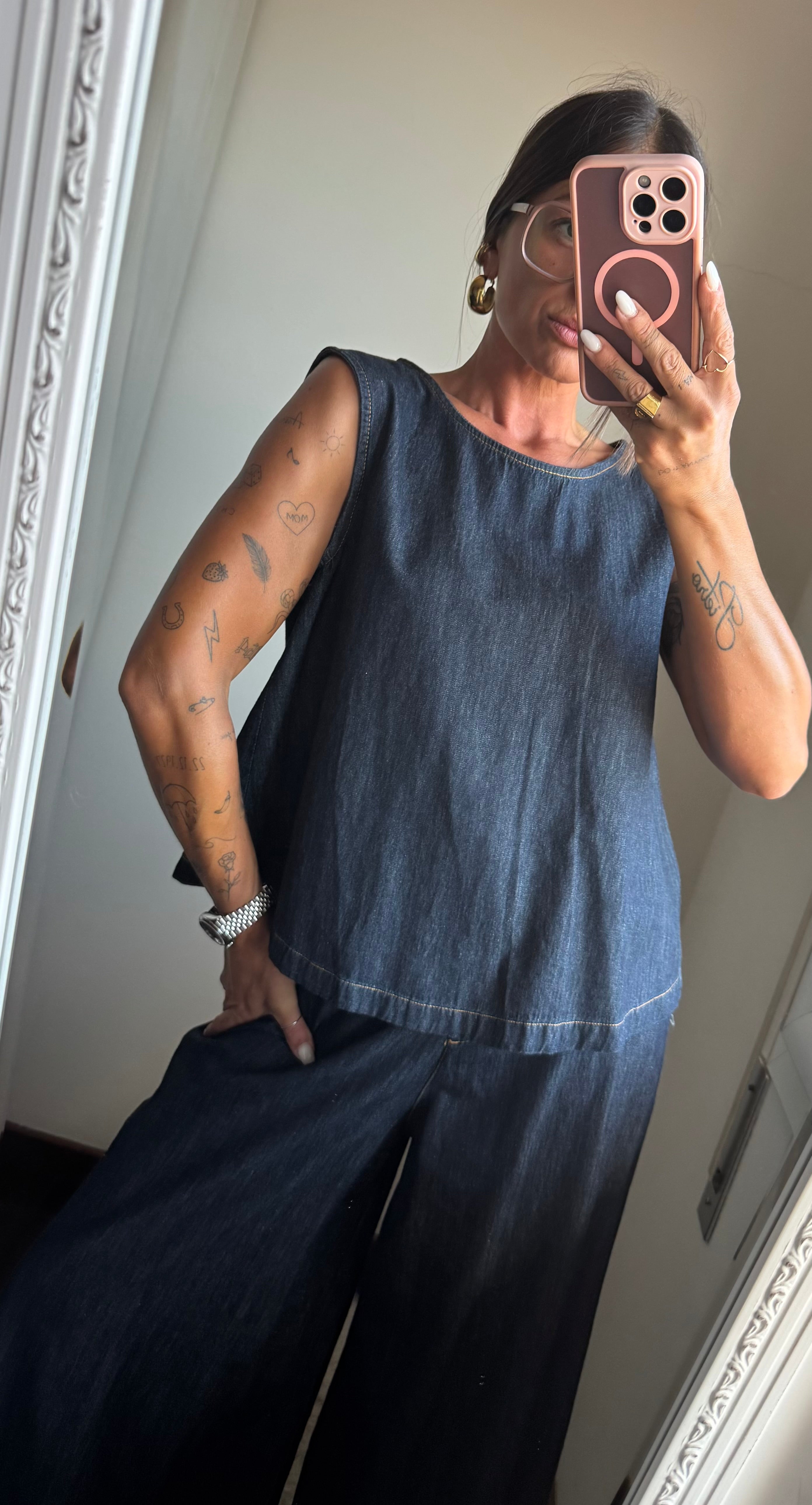 Blusa denim Altamira