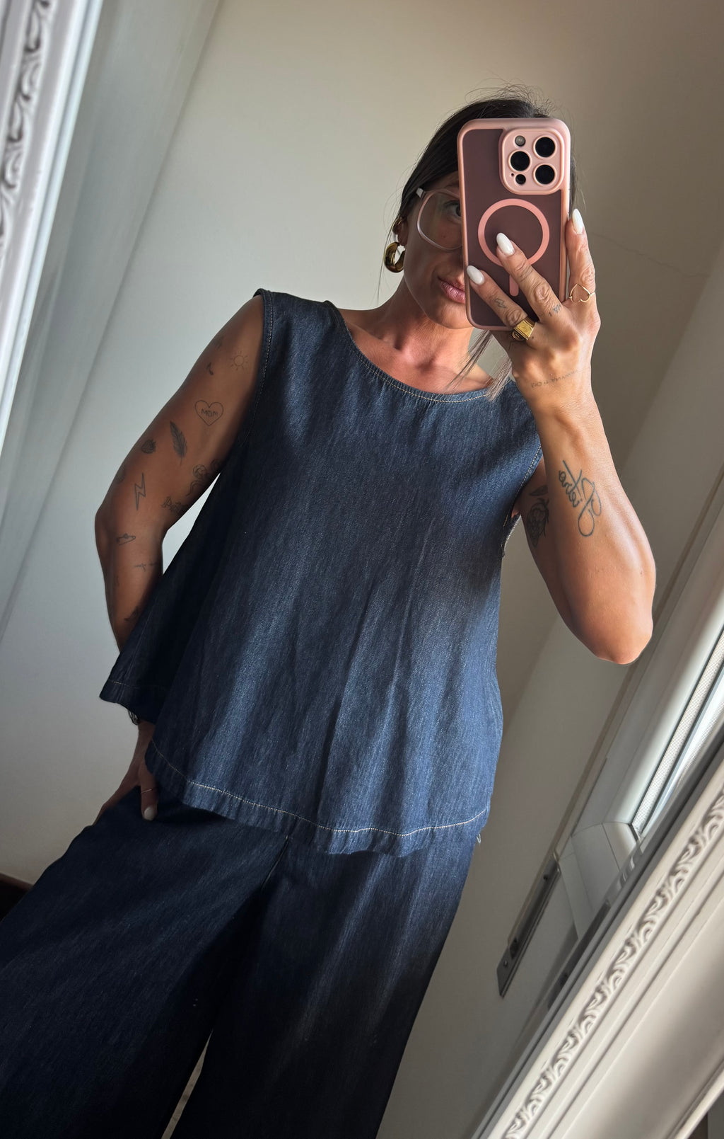 Blusa denim Altamira