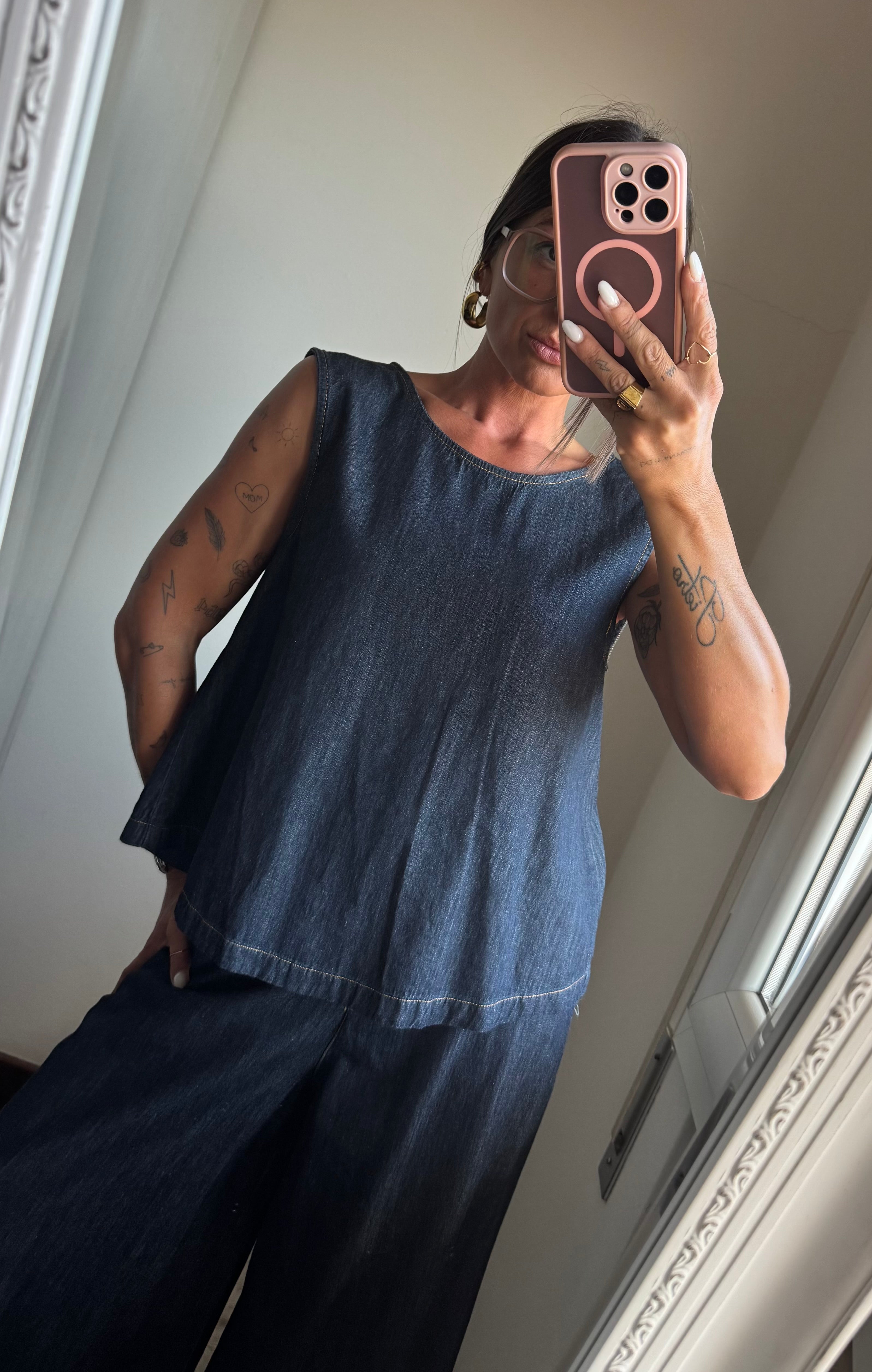 Blusa denim Altamira