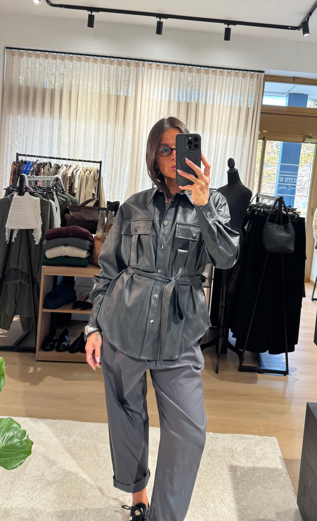 Giacca a camicia in ecopelle YOU DECIDE