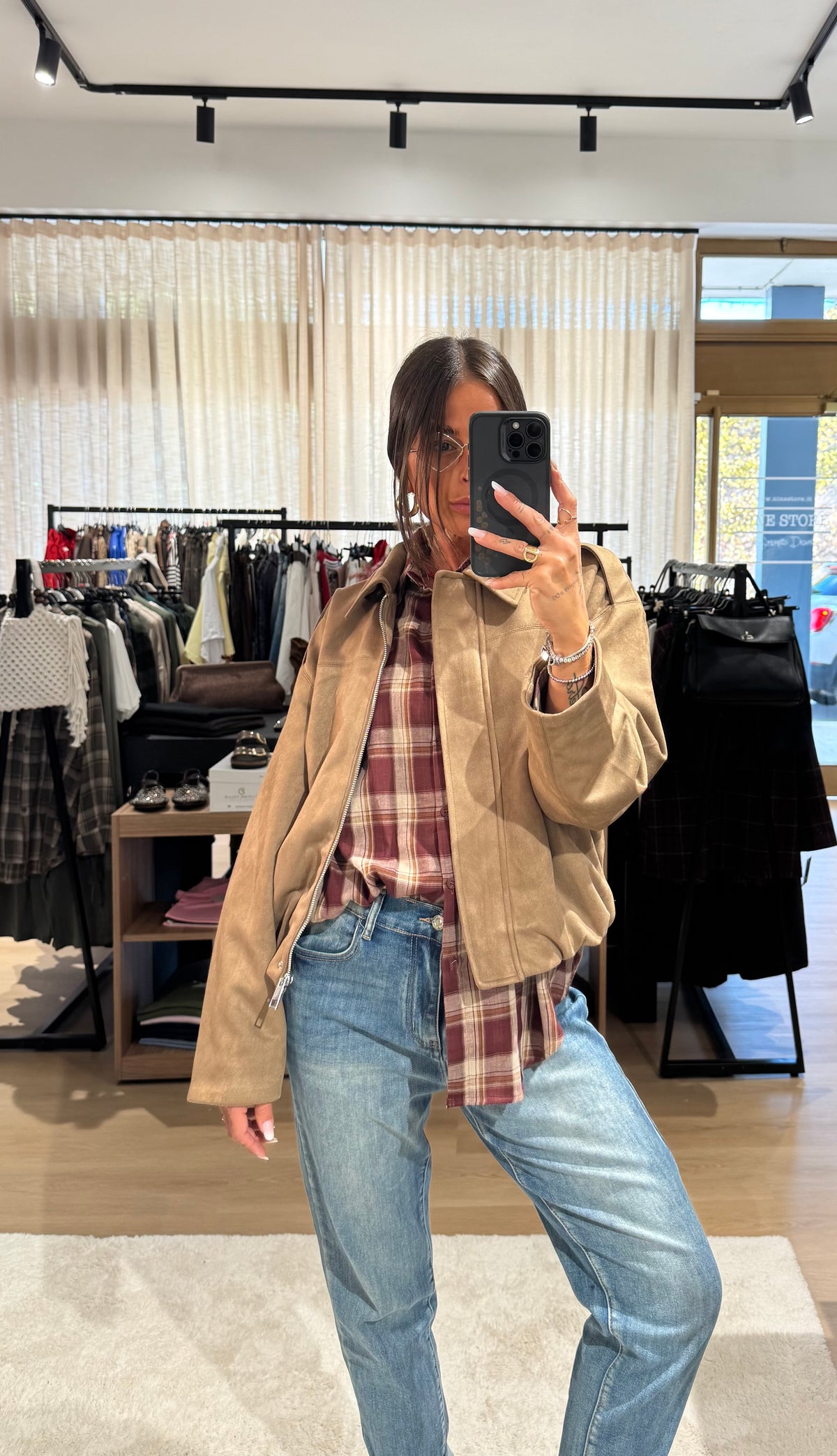 Giacca bomber ecosuede