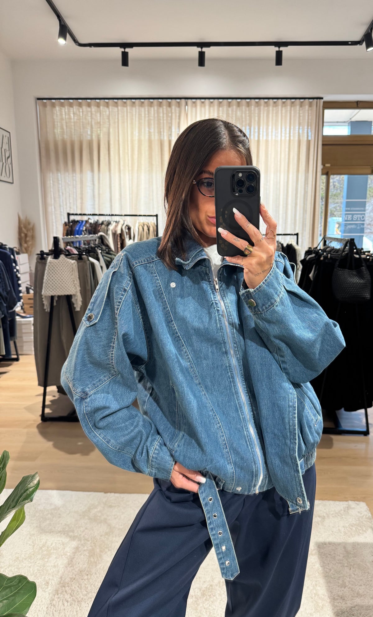 Giacca in denim foderata