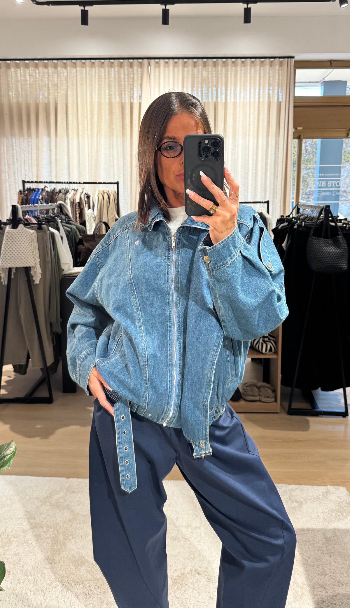 Giacca in denim foderata