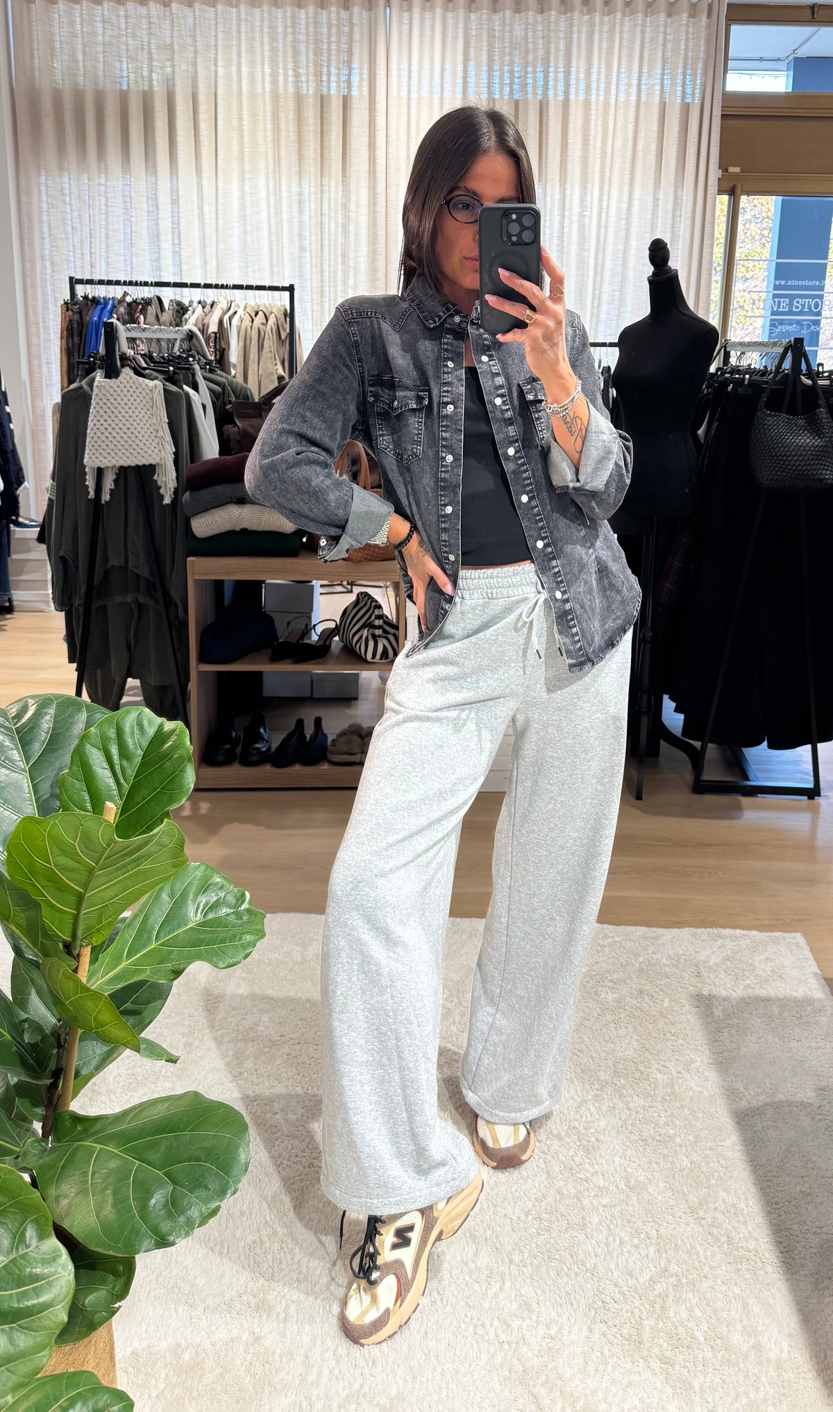 Pantalone jogger wide leg