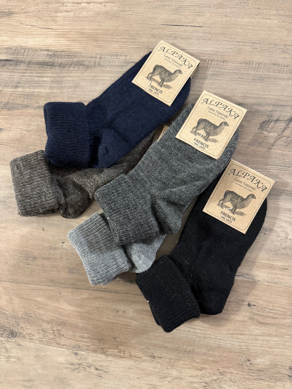 Calzino alpaka con risvolto