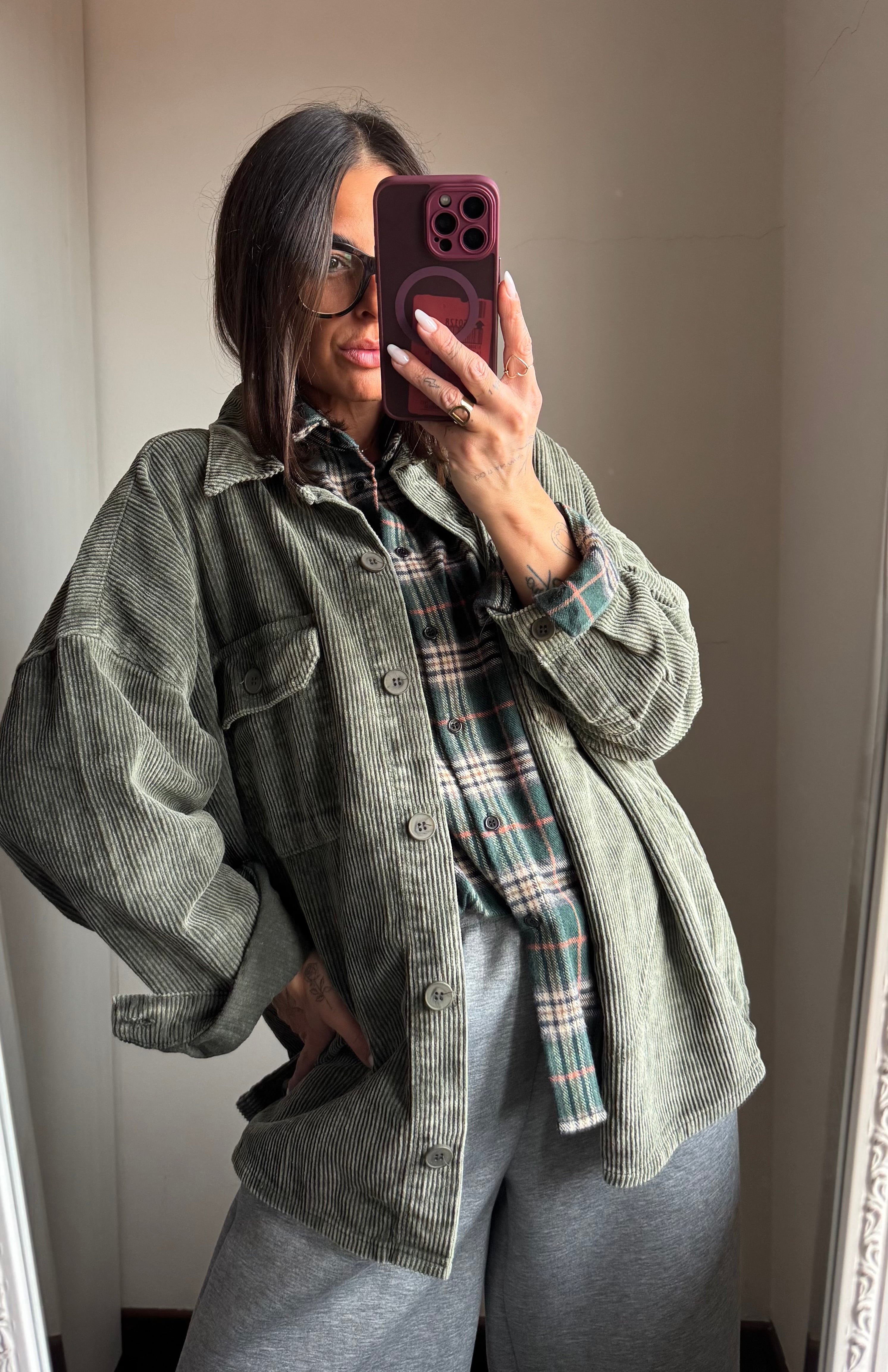 Giacca a camicia in velluto