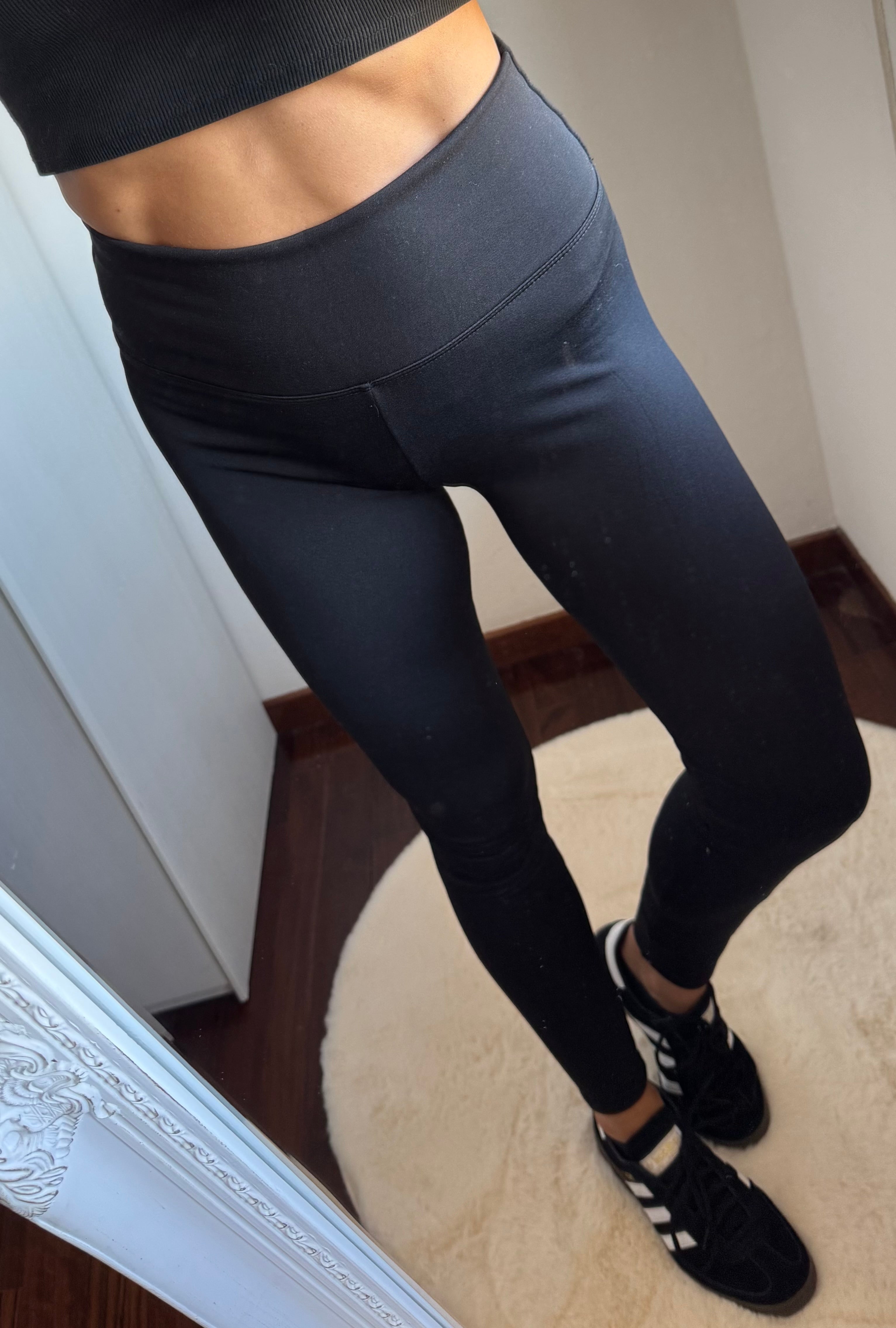 Leggings satin felpato