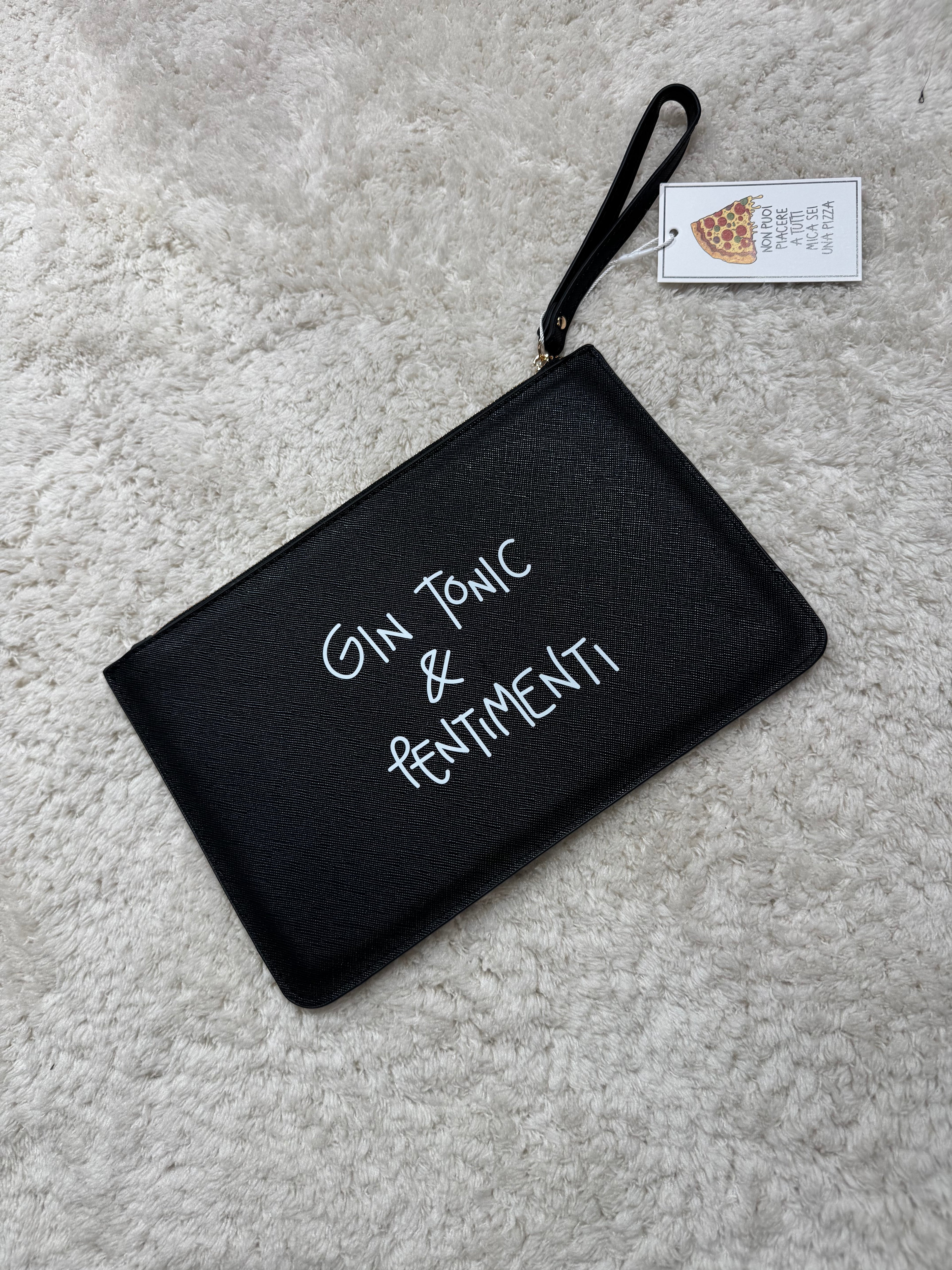 Pochette con scritta