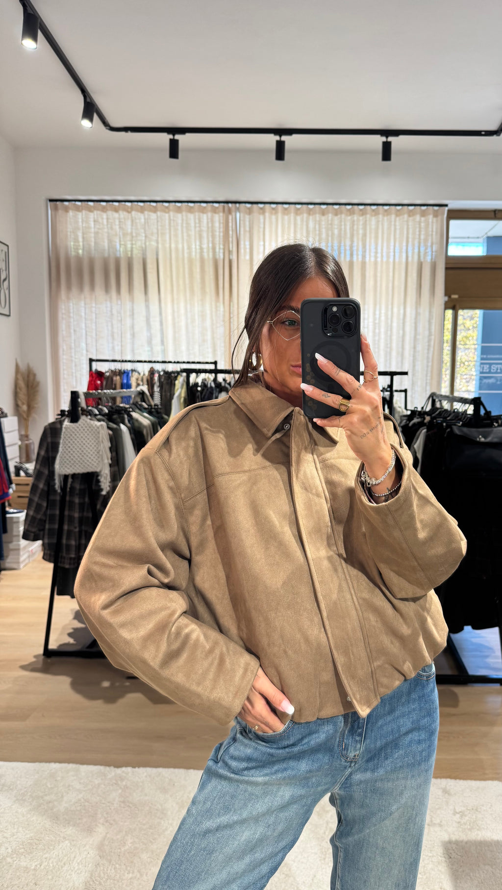 Giacca bomber ecosuede