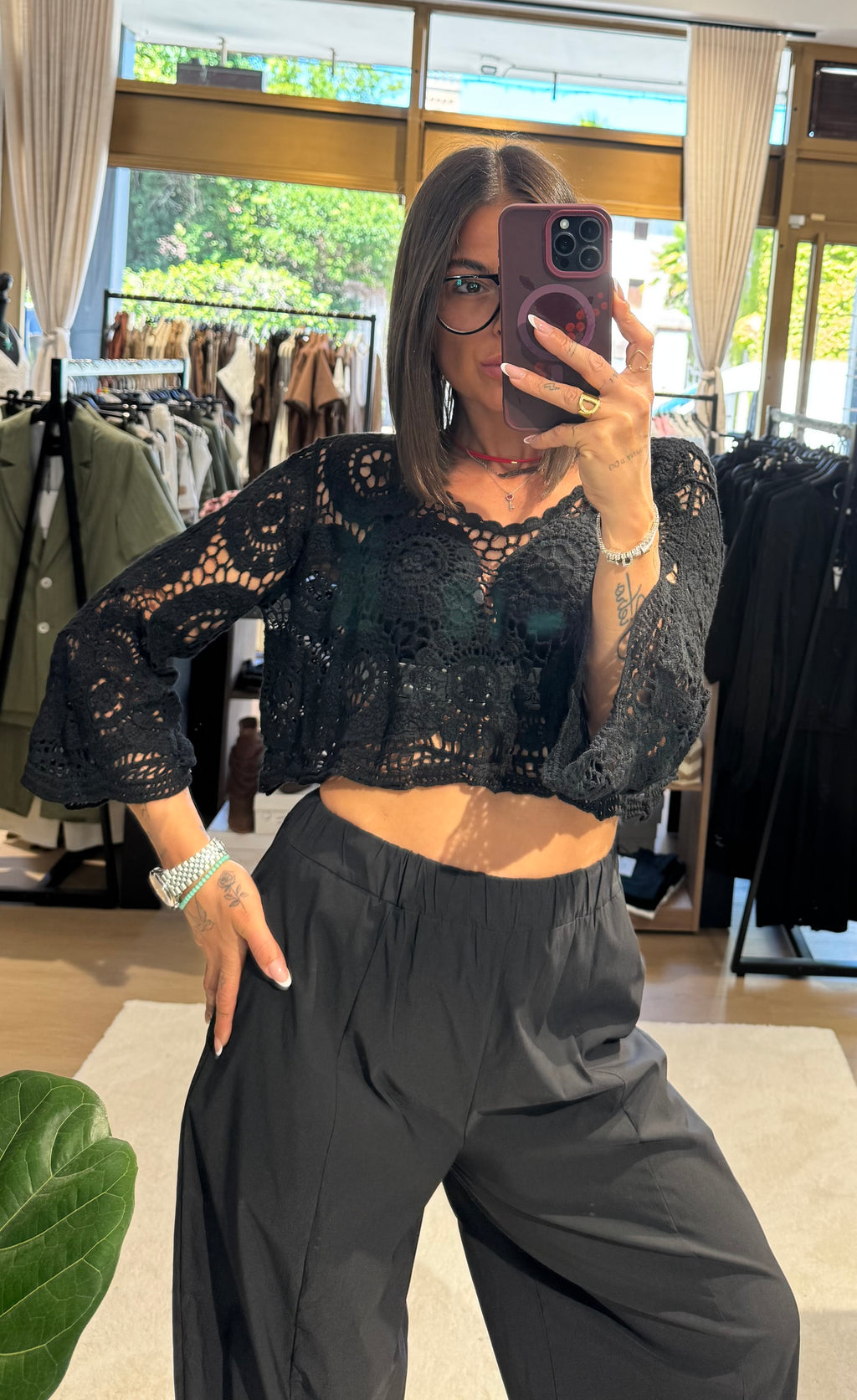 Maglia in crochet crop