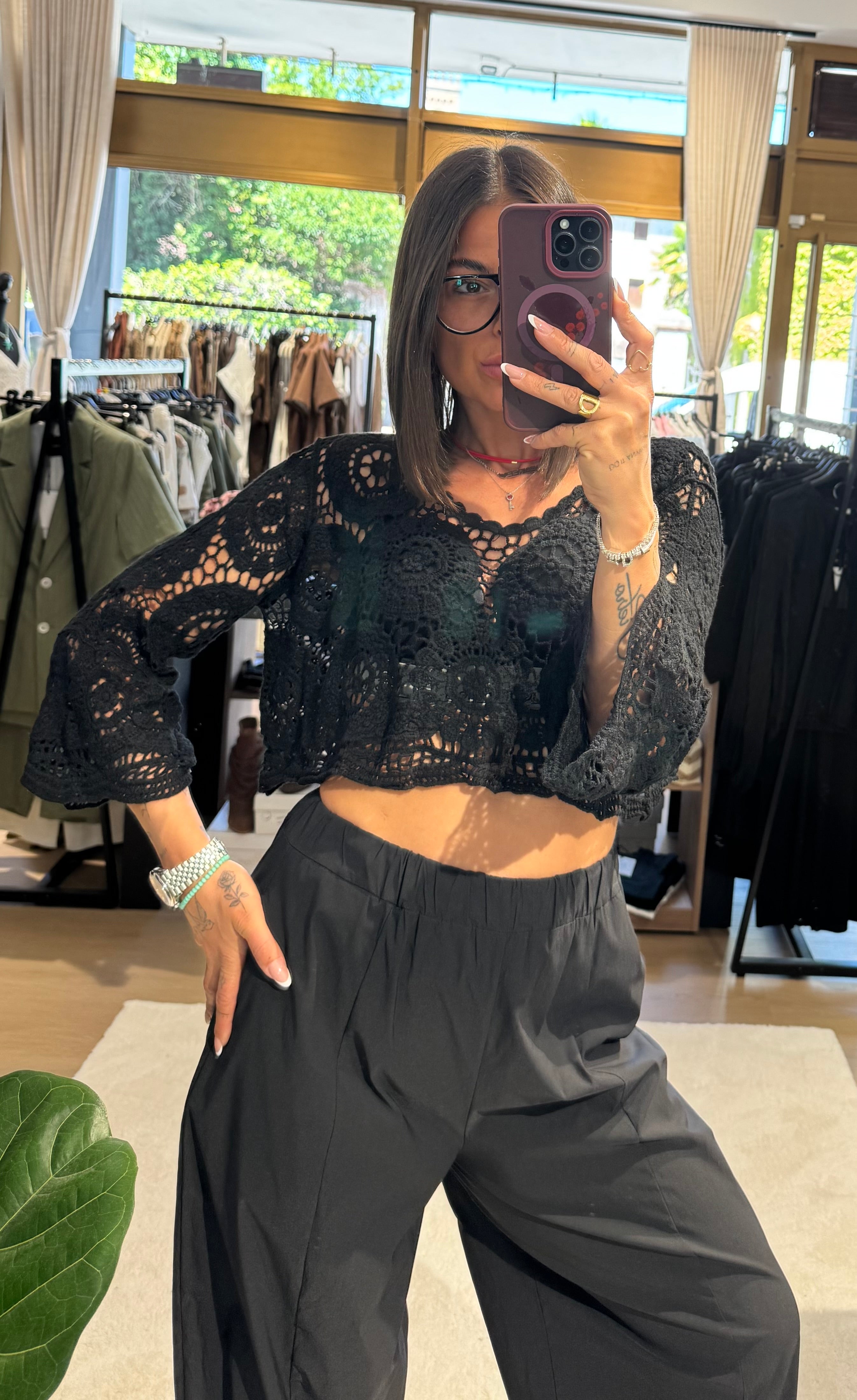 Maglia in crochet crop