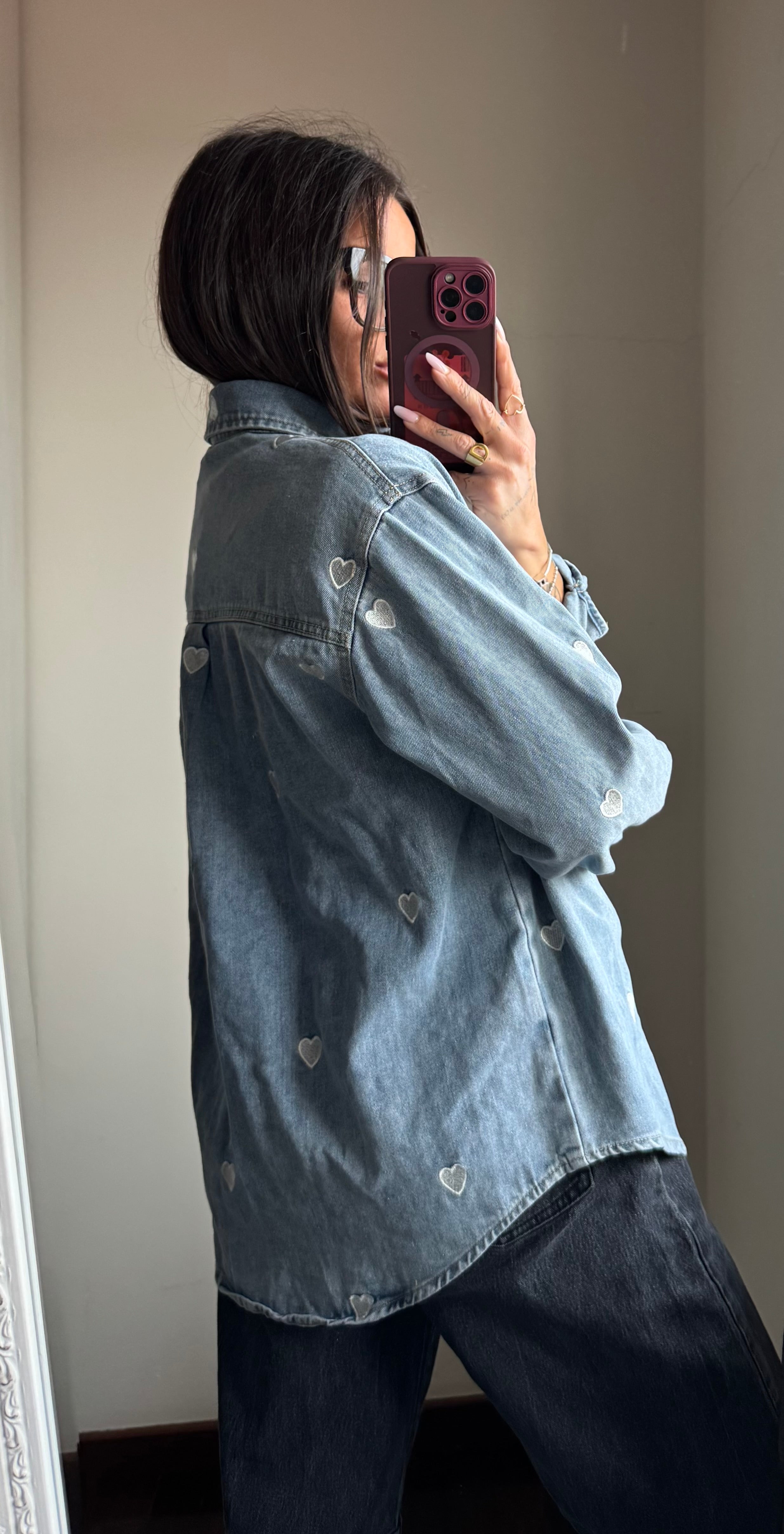 Giacca a camicia cuori