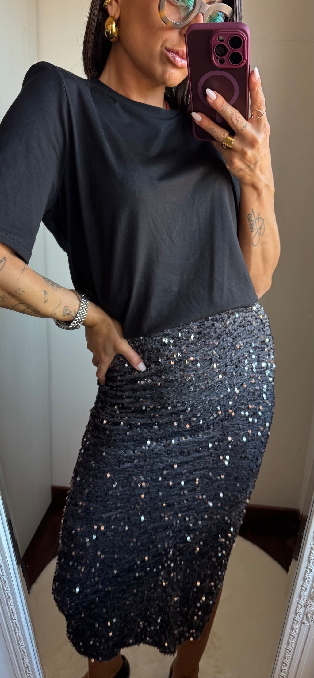 Gonna con paillettes