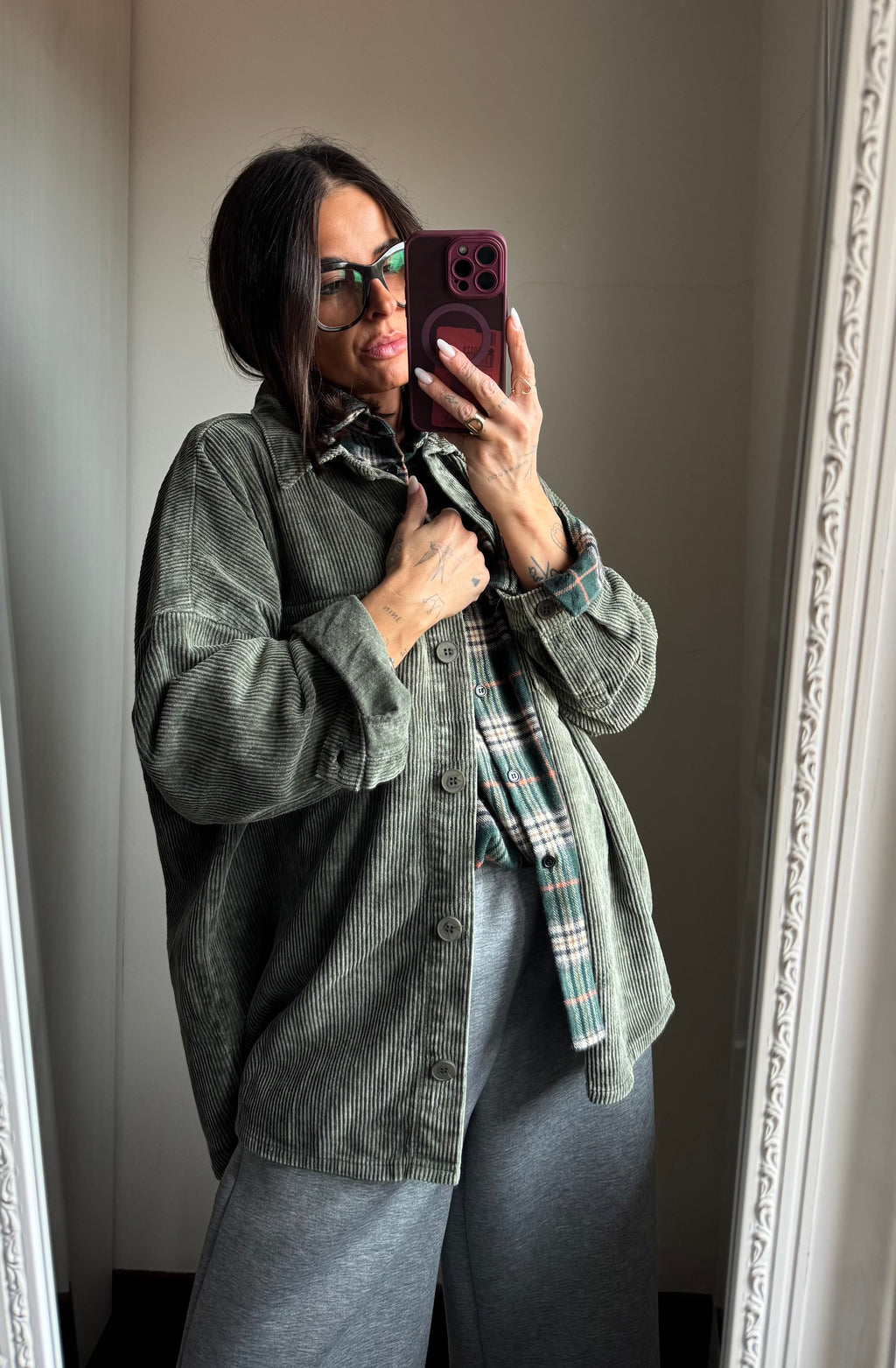 Giacca a camicia in velluto