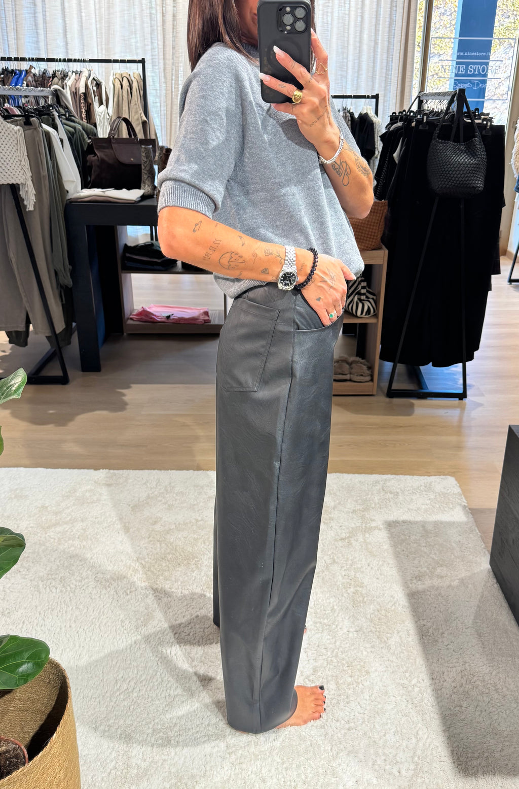Pantalone ecopelle barrel YOU DECIDE