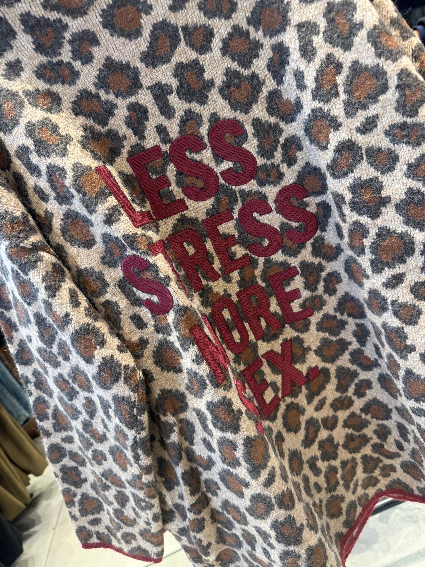 Cardigan LESS STRESS MORE SEX