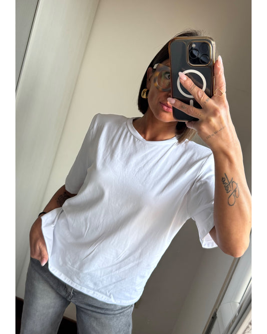 T-shirt con spallina imbottita