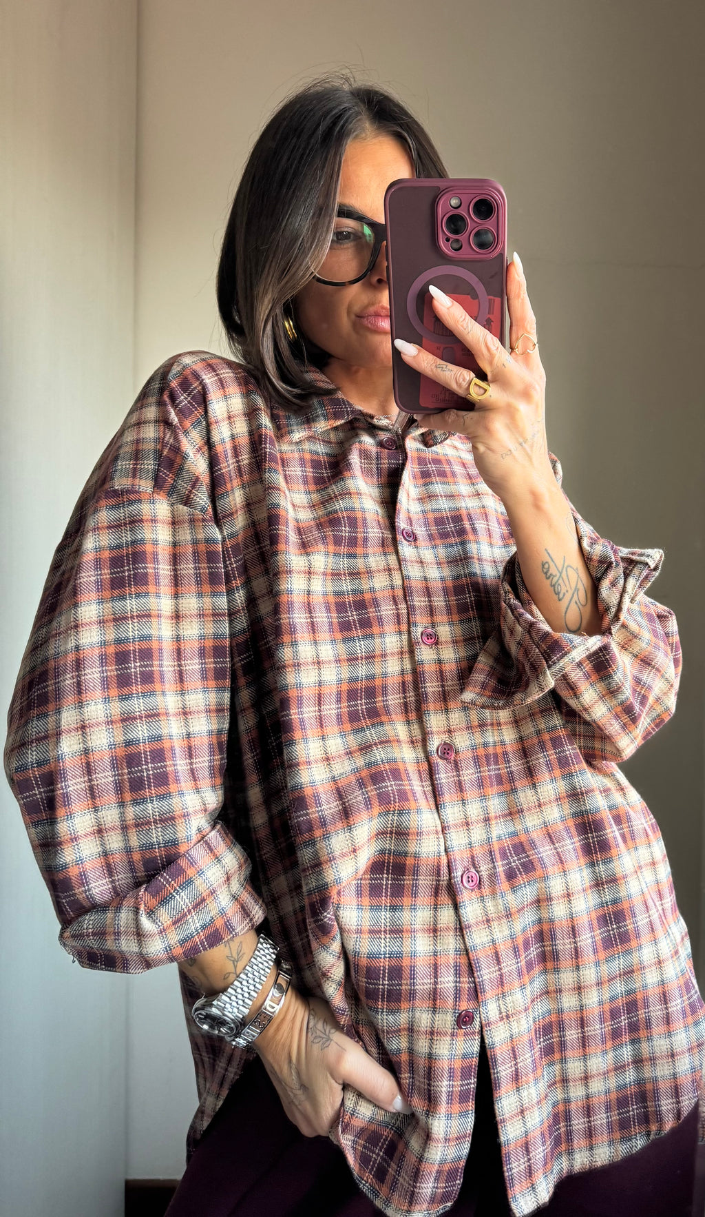 Camicia check cotone