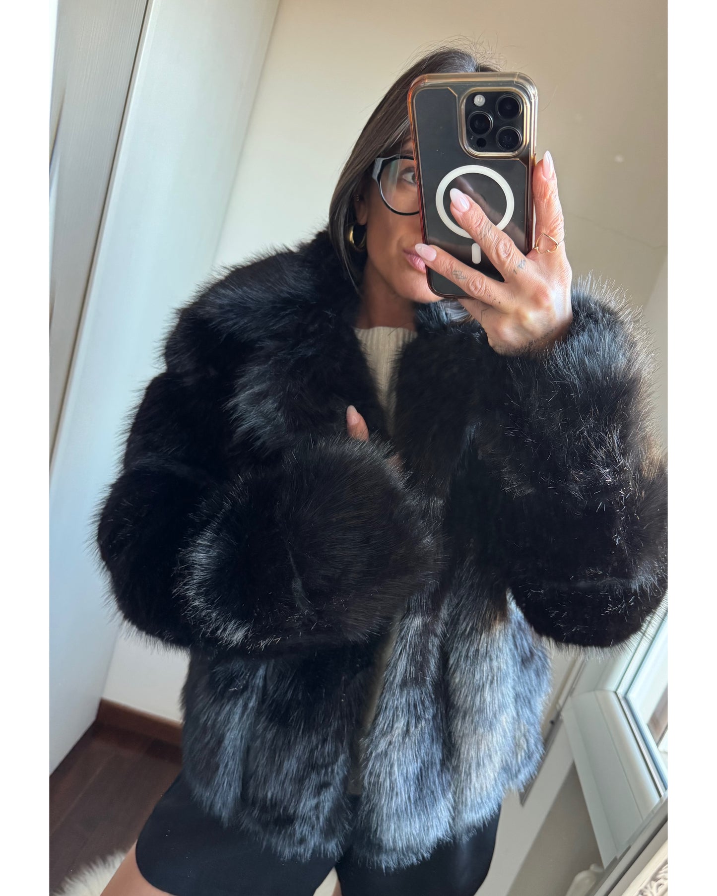 Giacca in eco pelliccia
