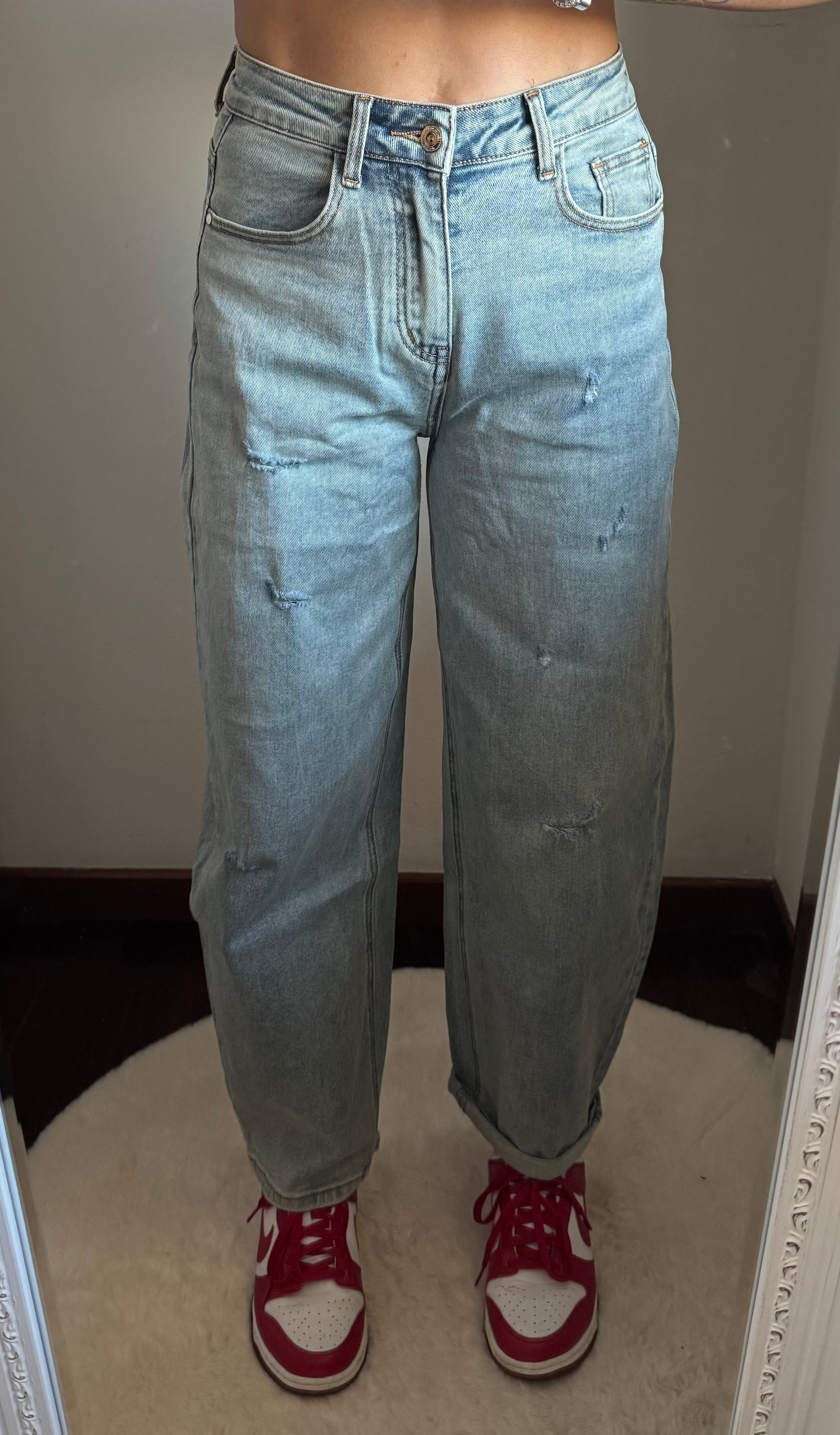 Jeans MOMFIT strappi