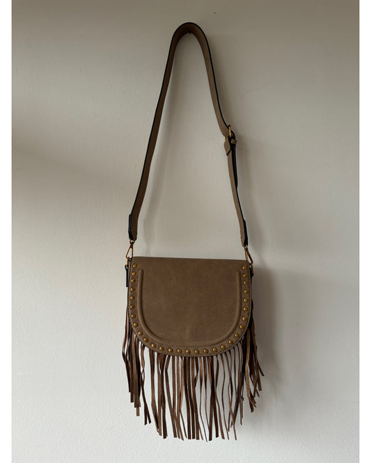 Borsa frange marrone