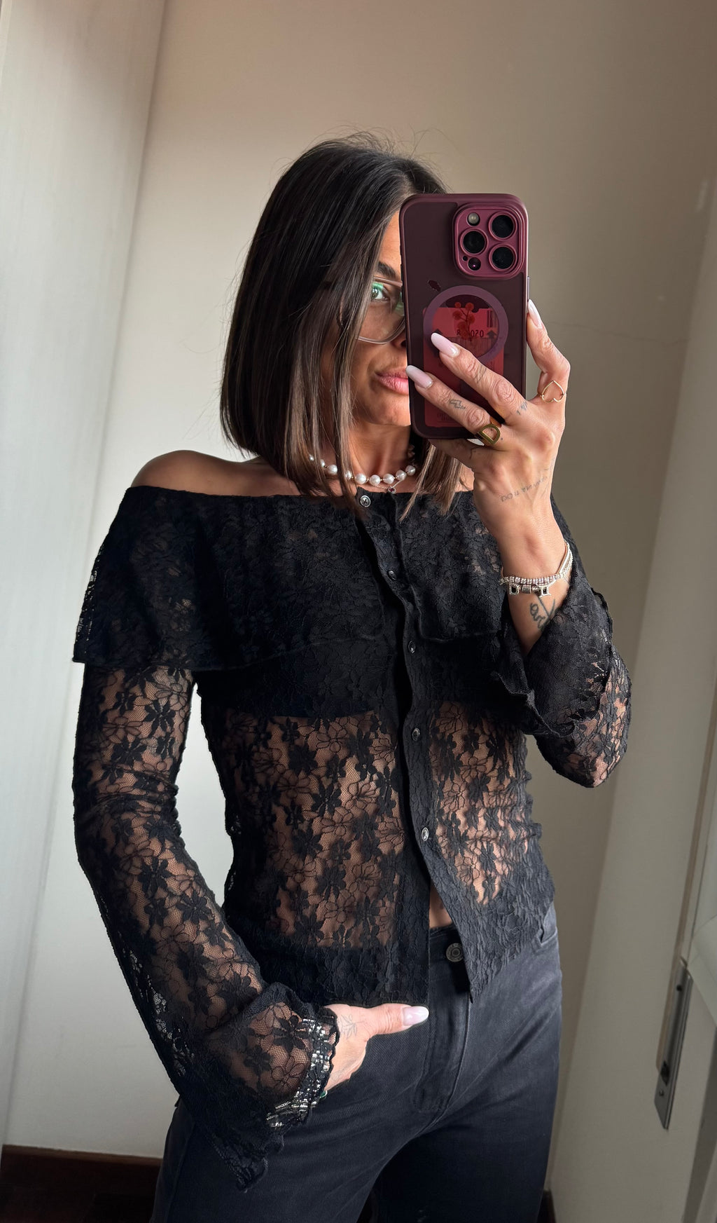 Blusa in pizzo Lumina