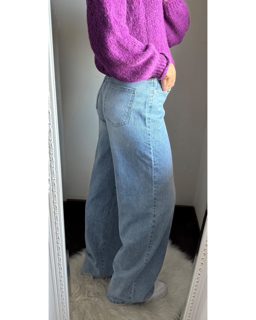 Jeans a palazzo strass