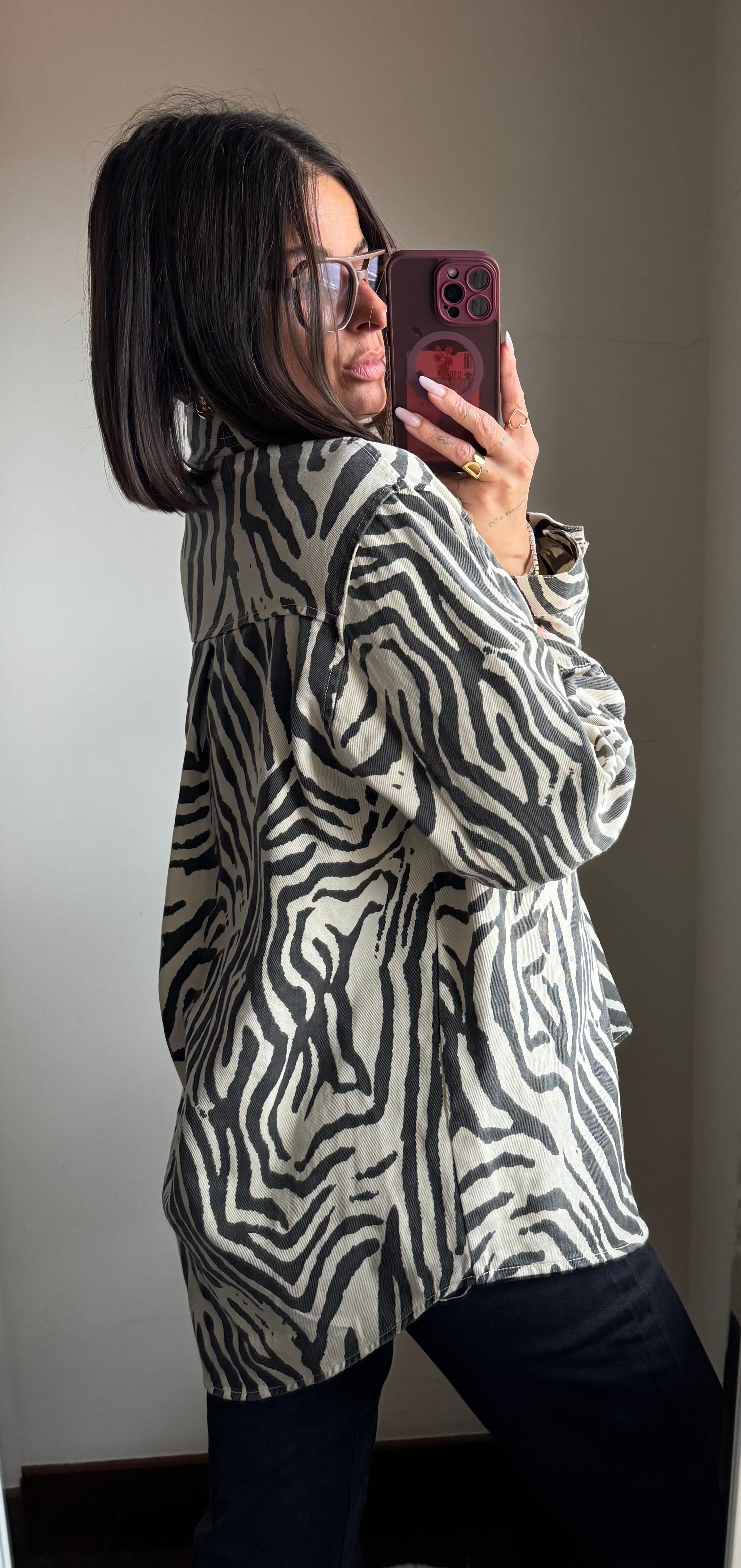 Giacca a camicia zebra LUMINA