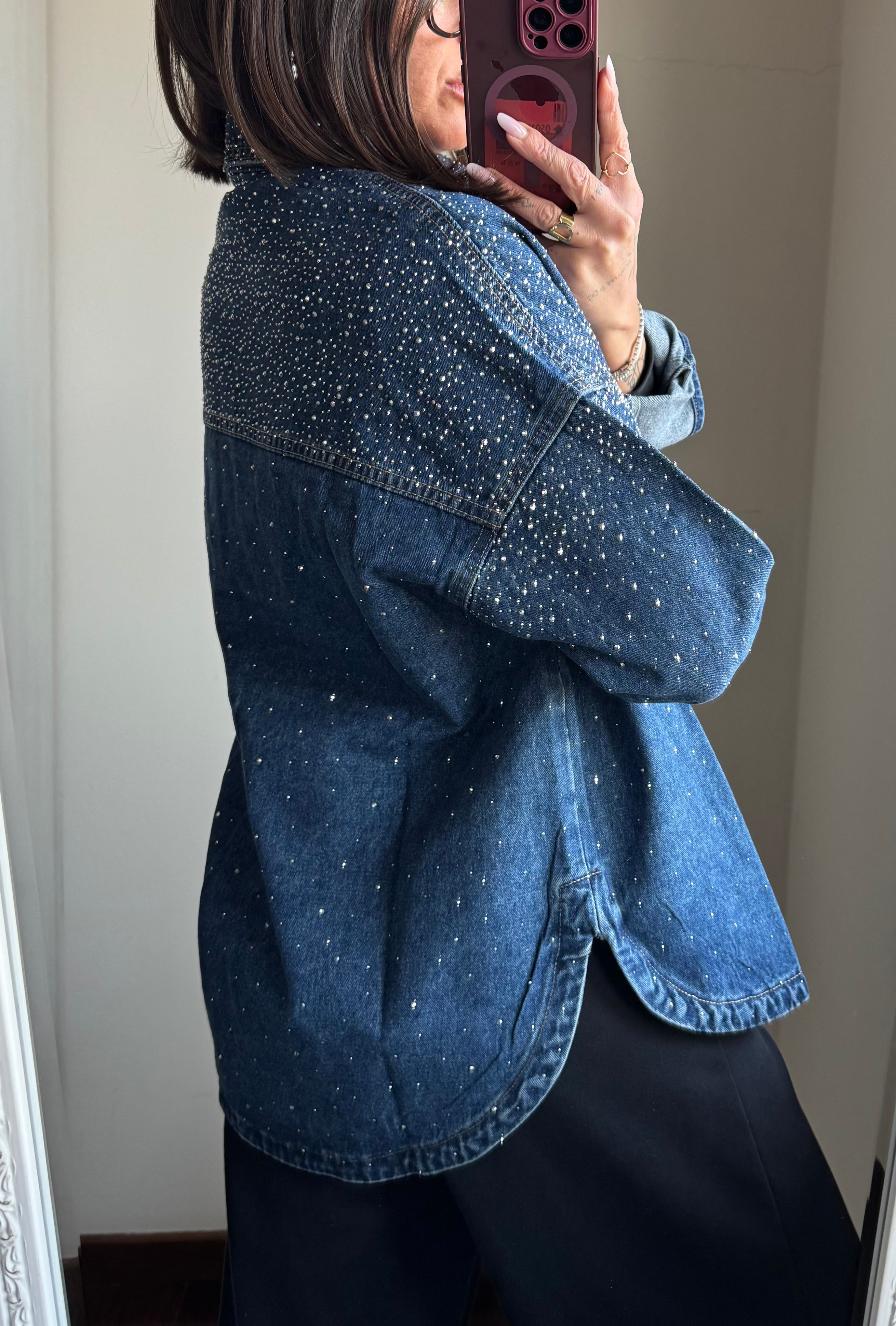 Giacca a camicia glitter