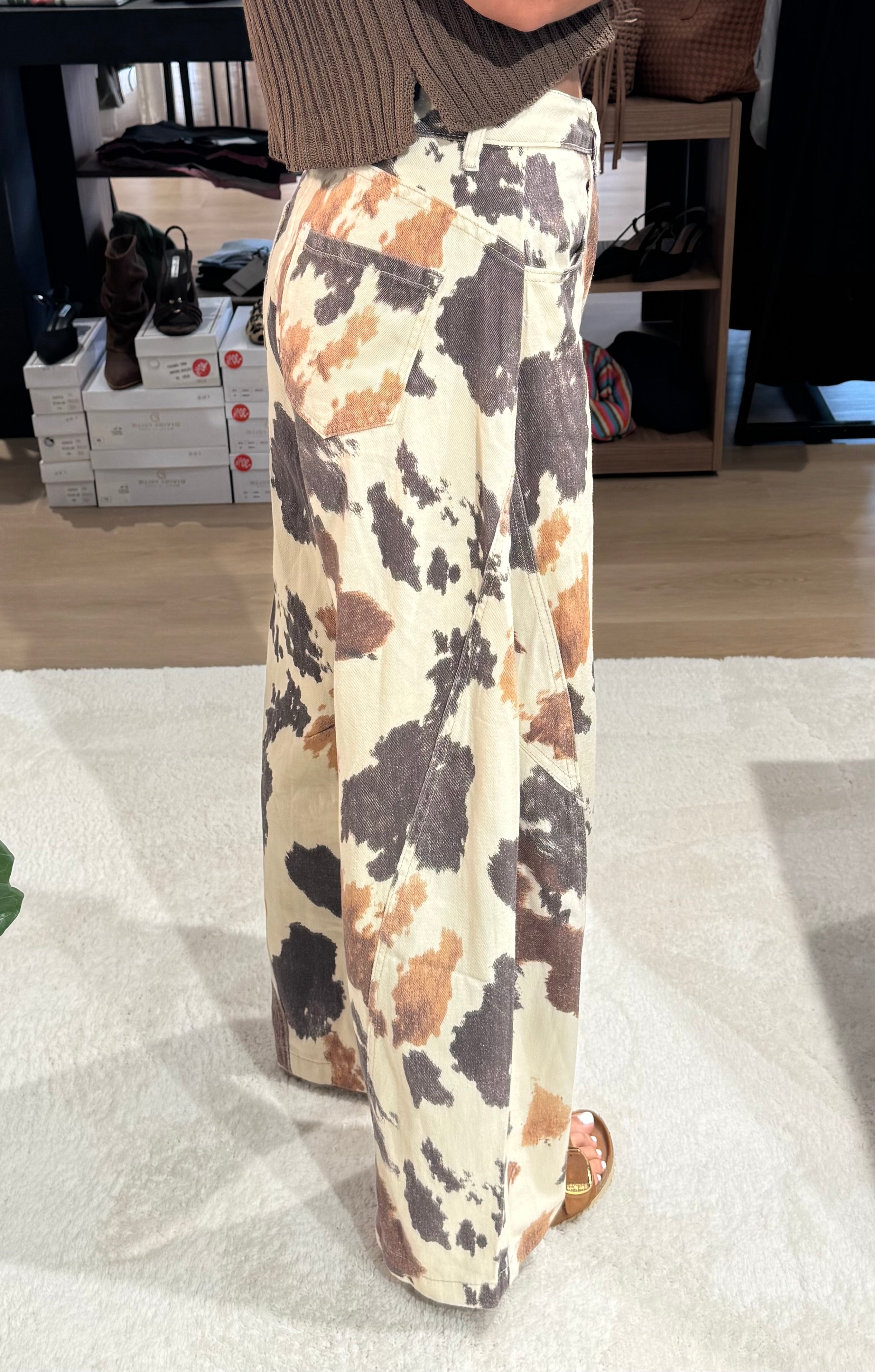 Jeans baggy Altamira cow print