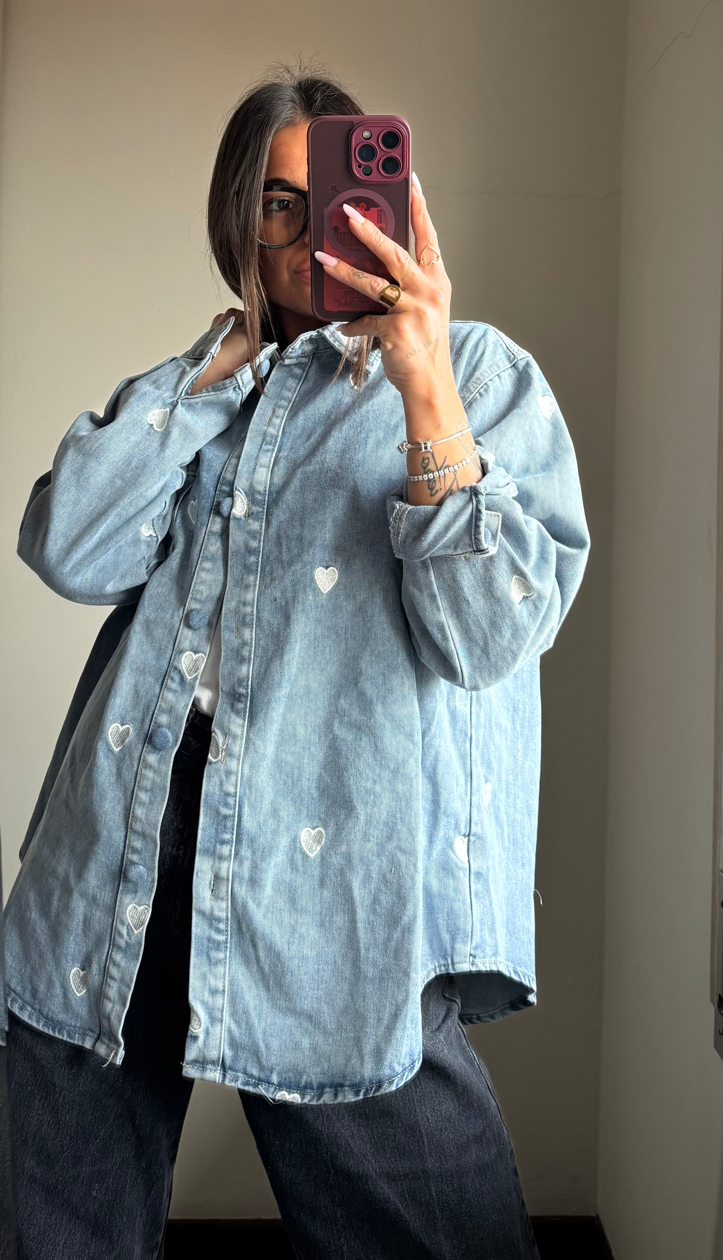 Giacca a camicia cuori