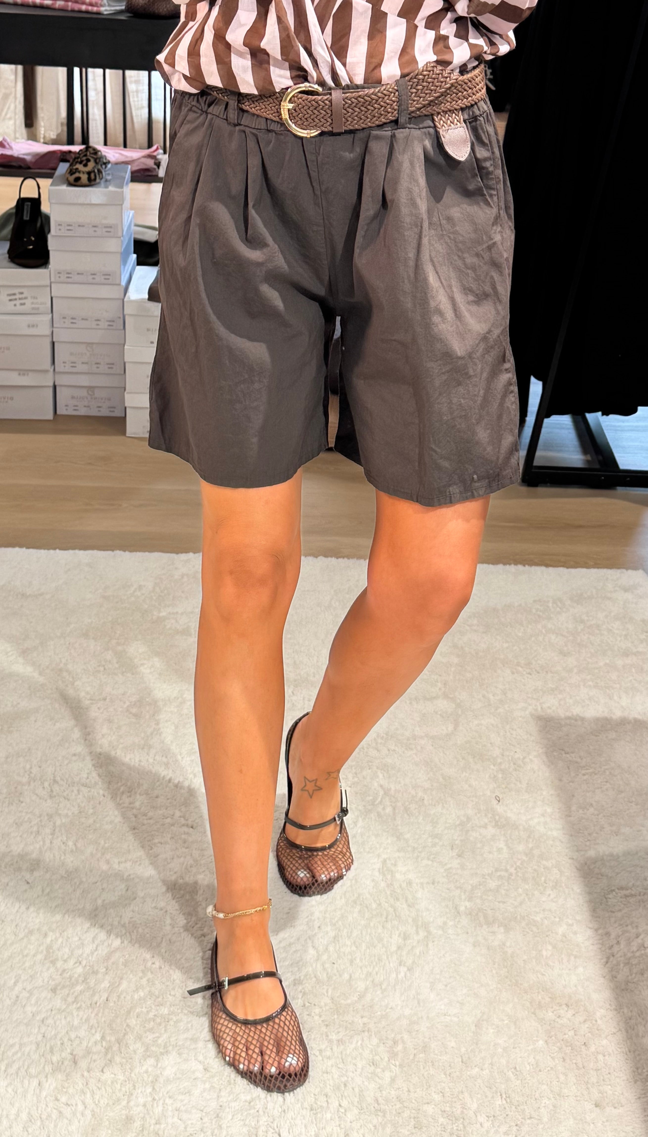 Shorts cotone con cintura